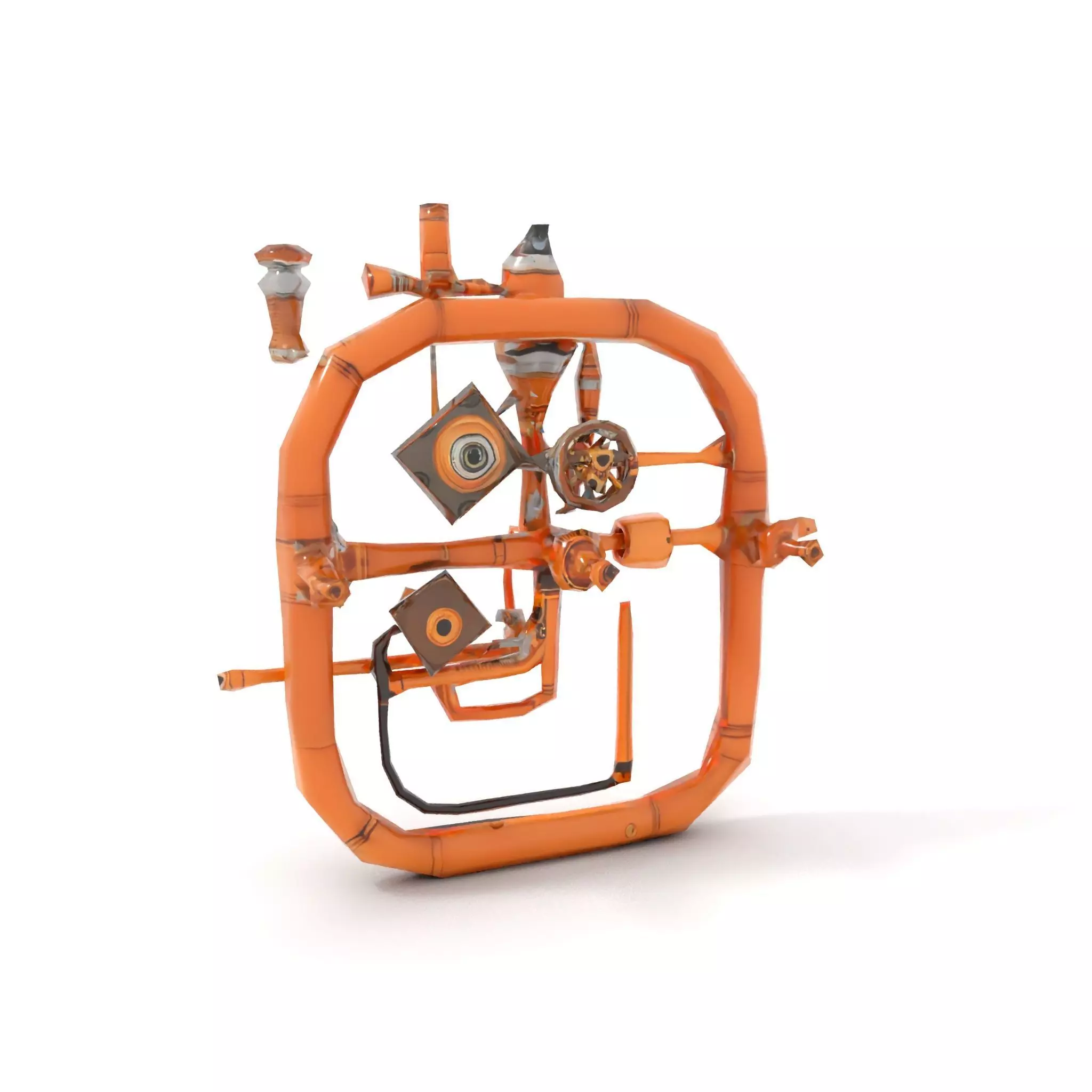 Copper Steampunk Mechanism model pack Low-poly 3D model_7