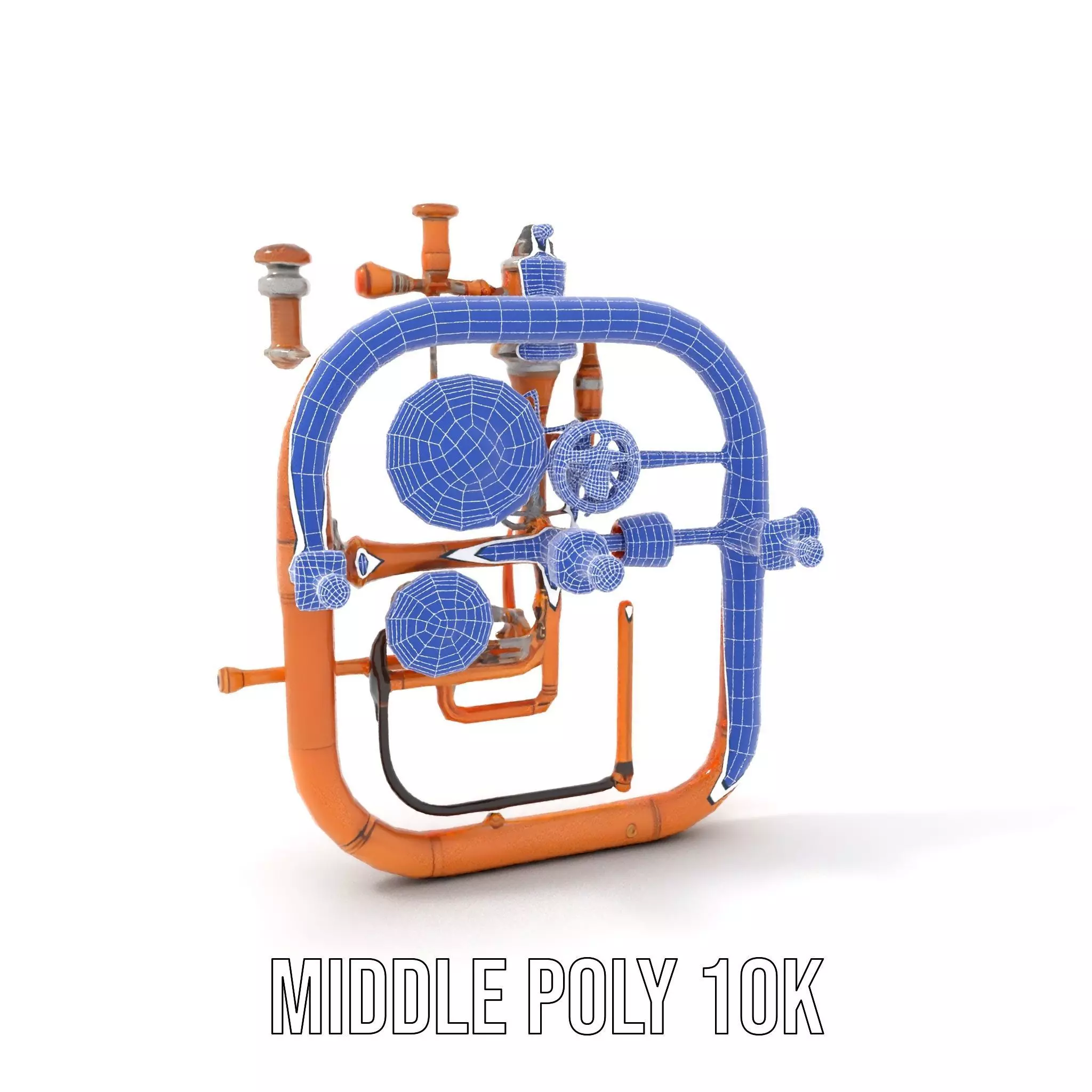 Copper Steampunk Mechanism model pack Low-poly 3D model_24