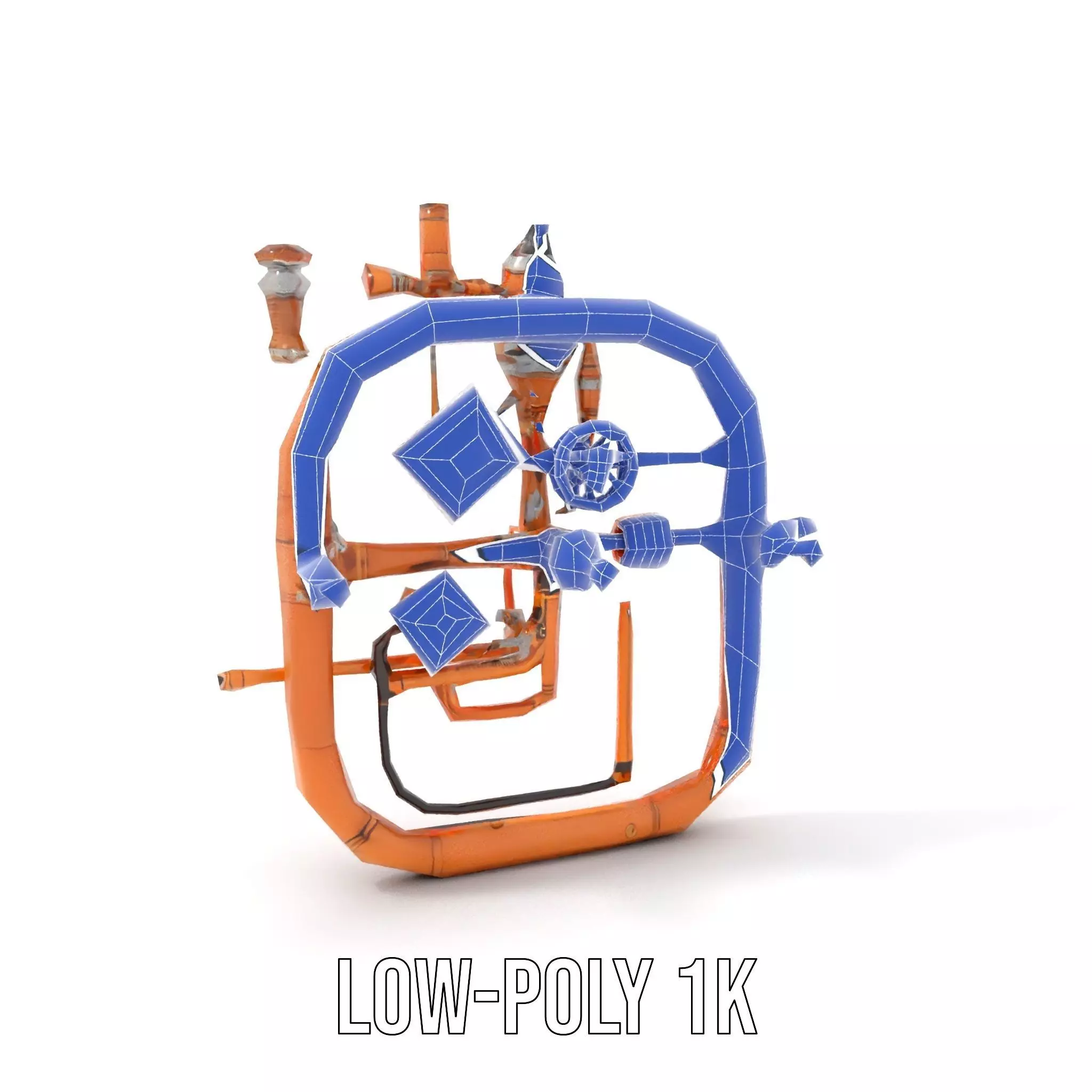 Copper Steampunk Mechanism model pack Low-poly 3D model_16