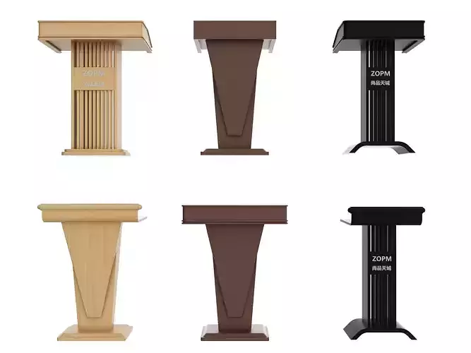 Wood Pulpit Low-poly 3D model