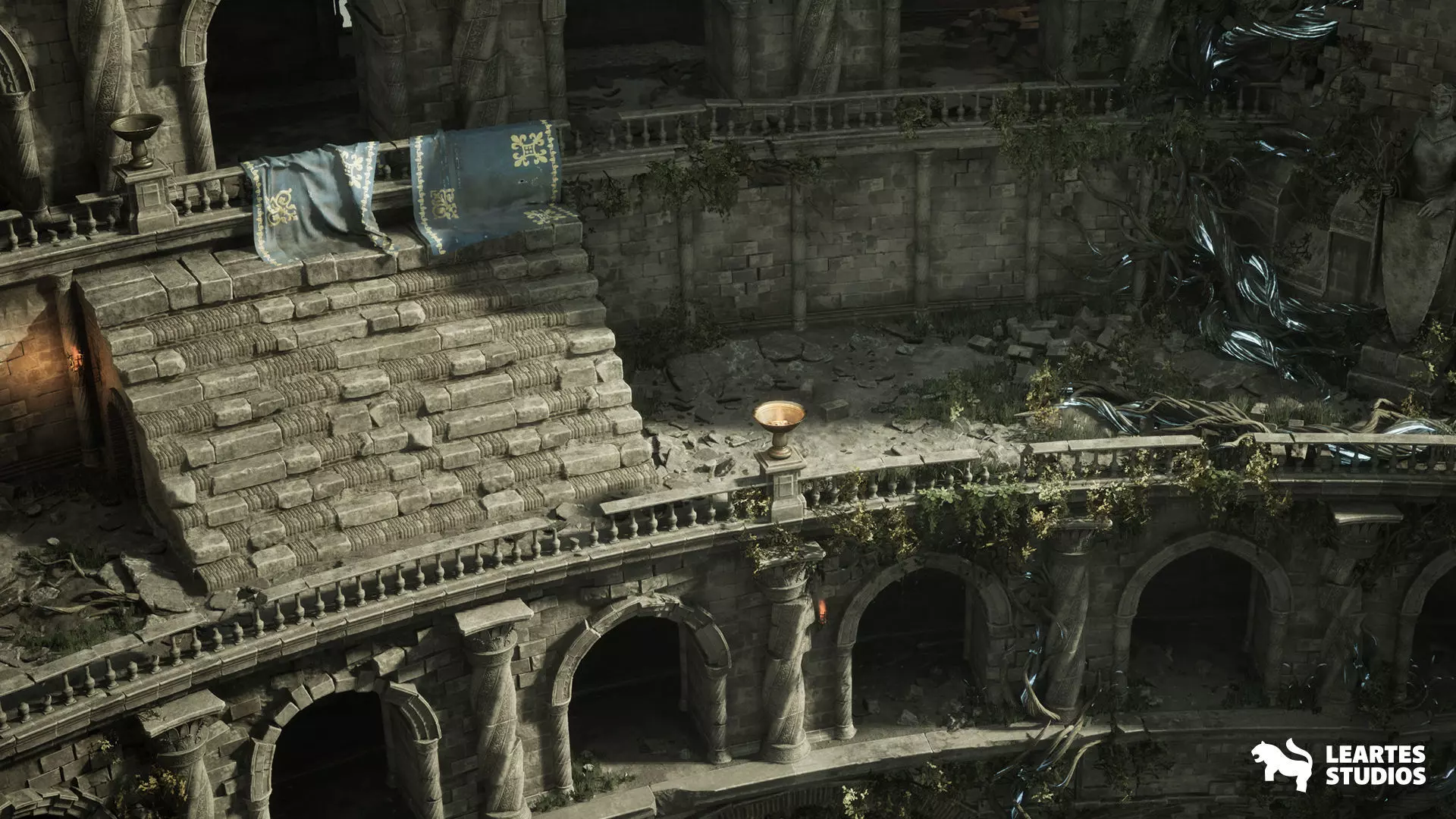 Battle Arena Environment Low-poly 3D model_9