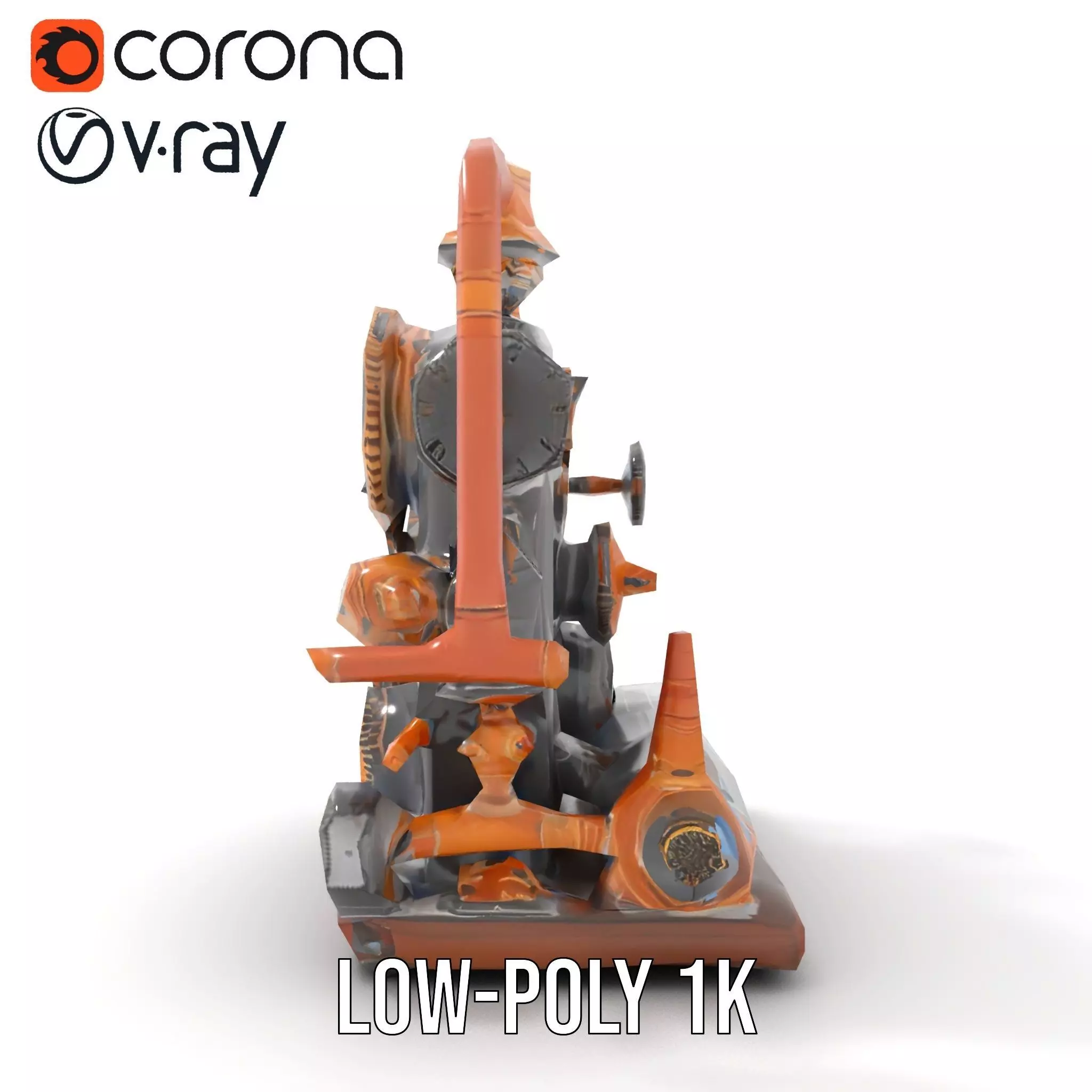 Steampunk Gear Machine model pack Low-poly 3D model_28