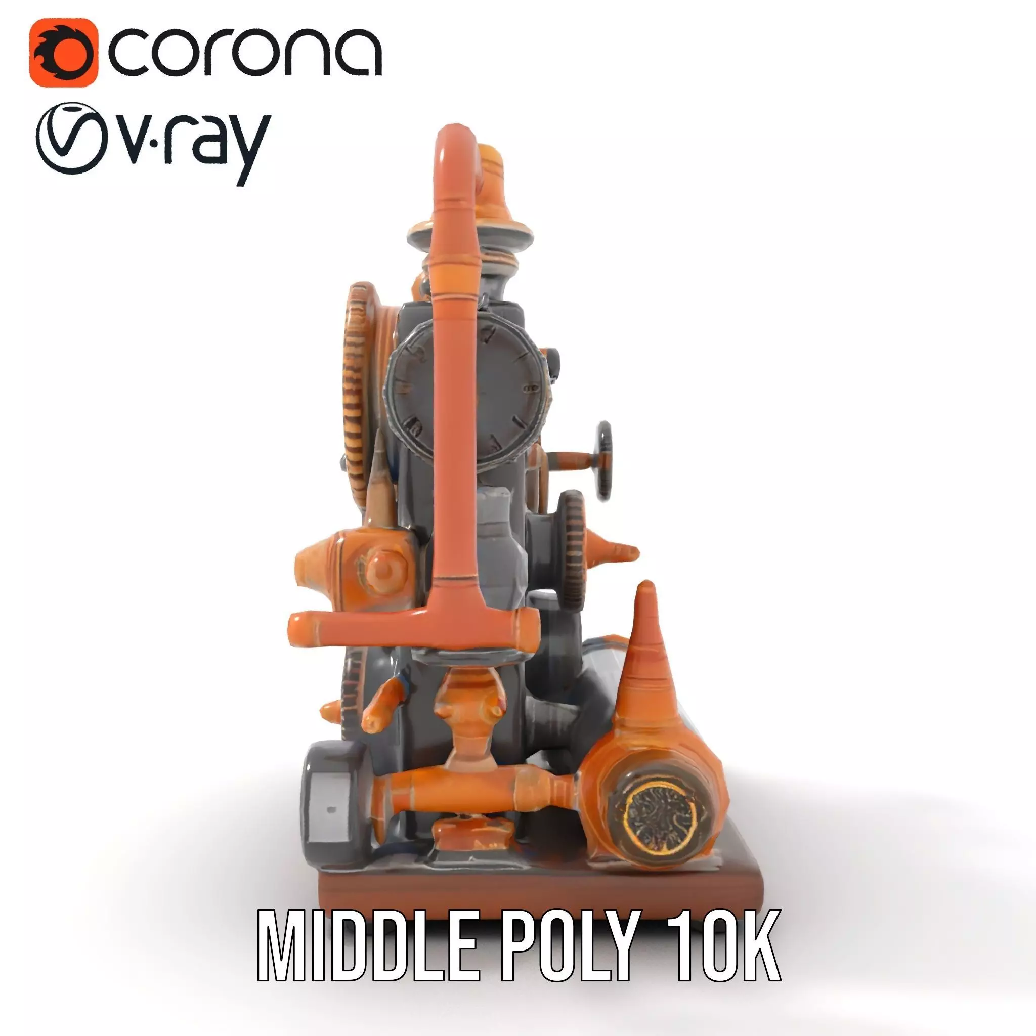 Steampunk Gear Machine model pack Low-poly 3D model_19