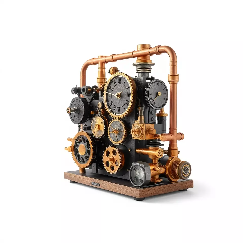 Steampunk Gear Machine model pack Low-poly 3D model_2