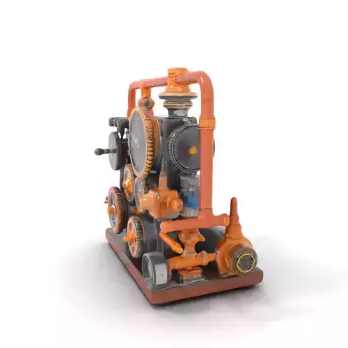 Steampunk Gear Machine model pack Low-poly 3D model