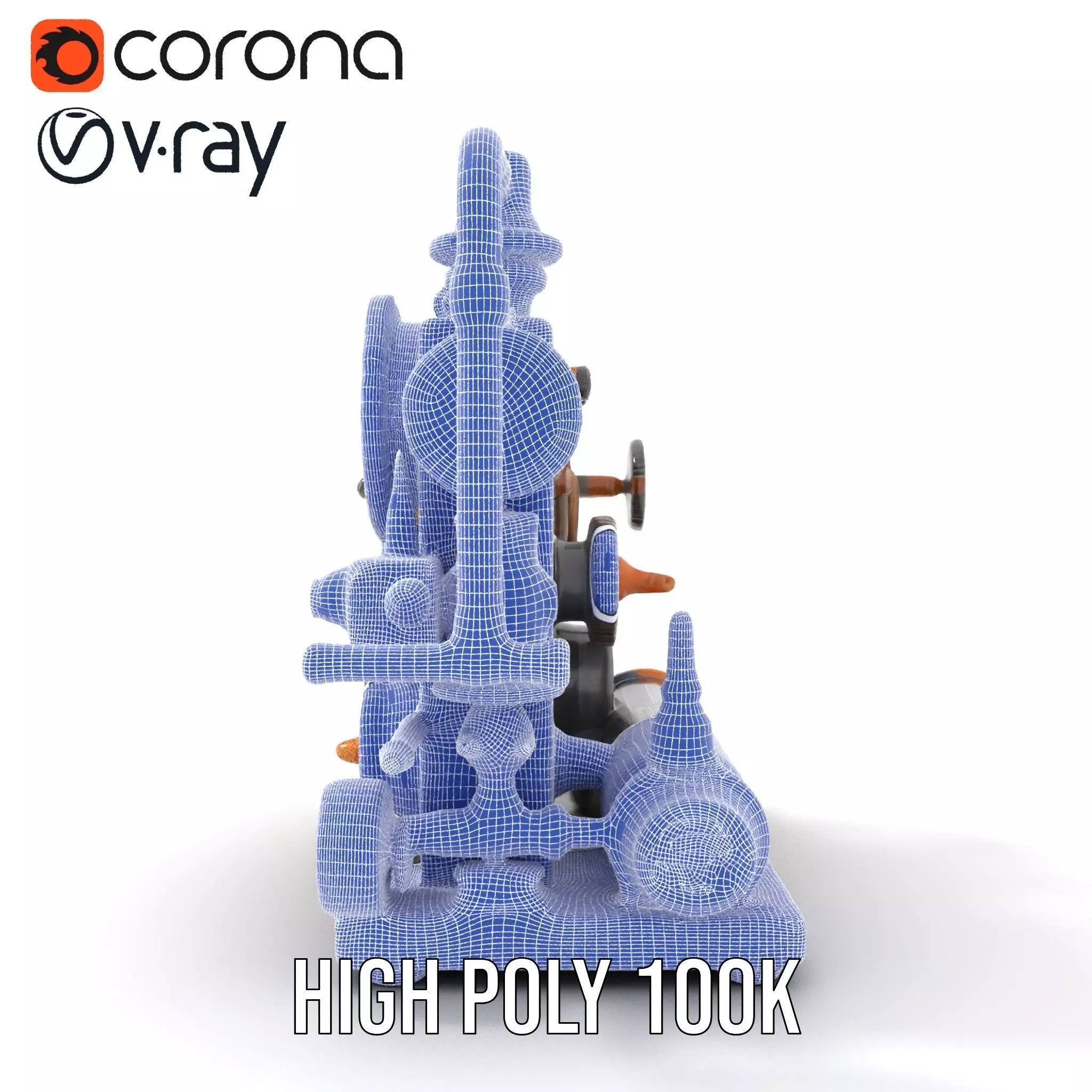 Steampunk Gear Machine model pack Low-poly 3D model_29