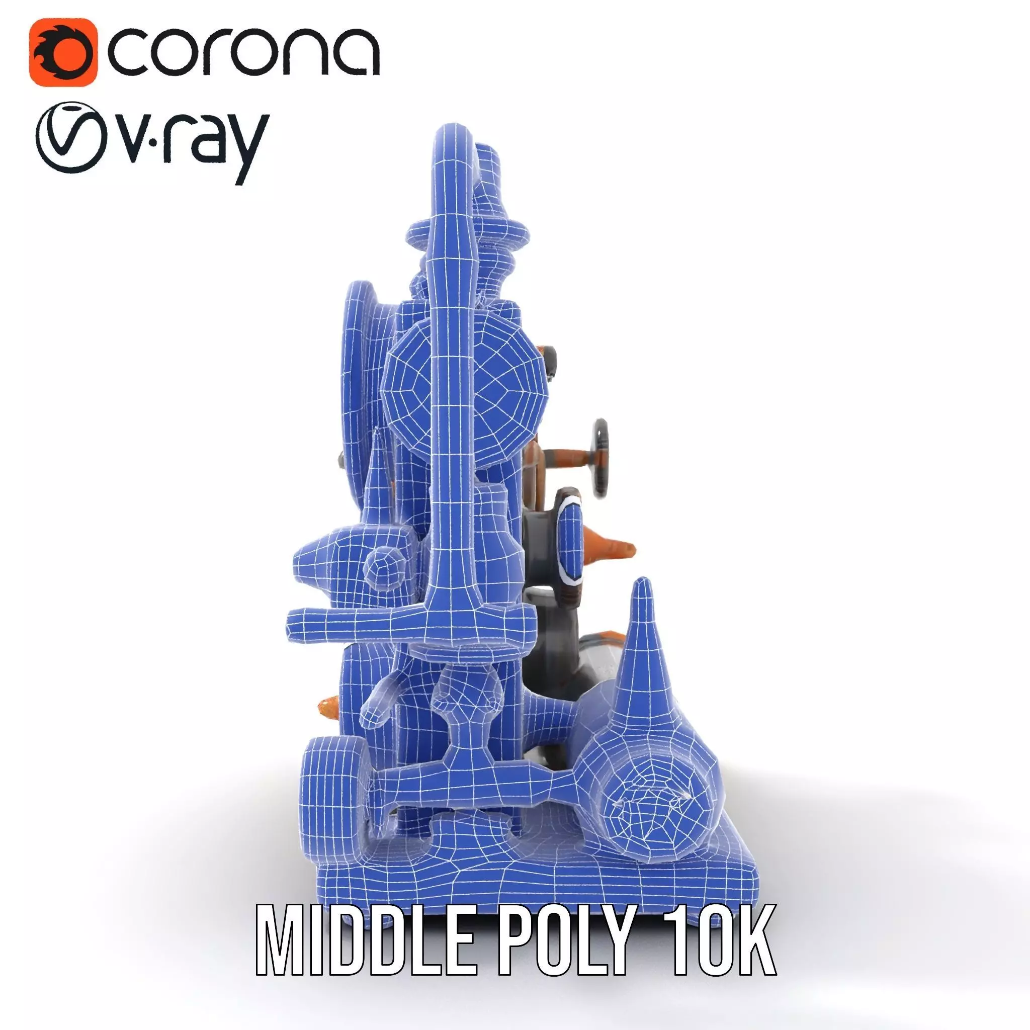 Steampunk Gear Machine model pack Low-poly 3D model_27