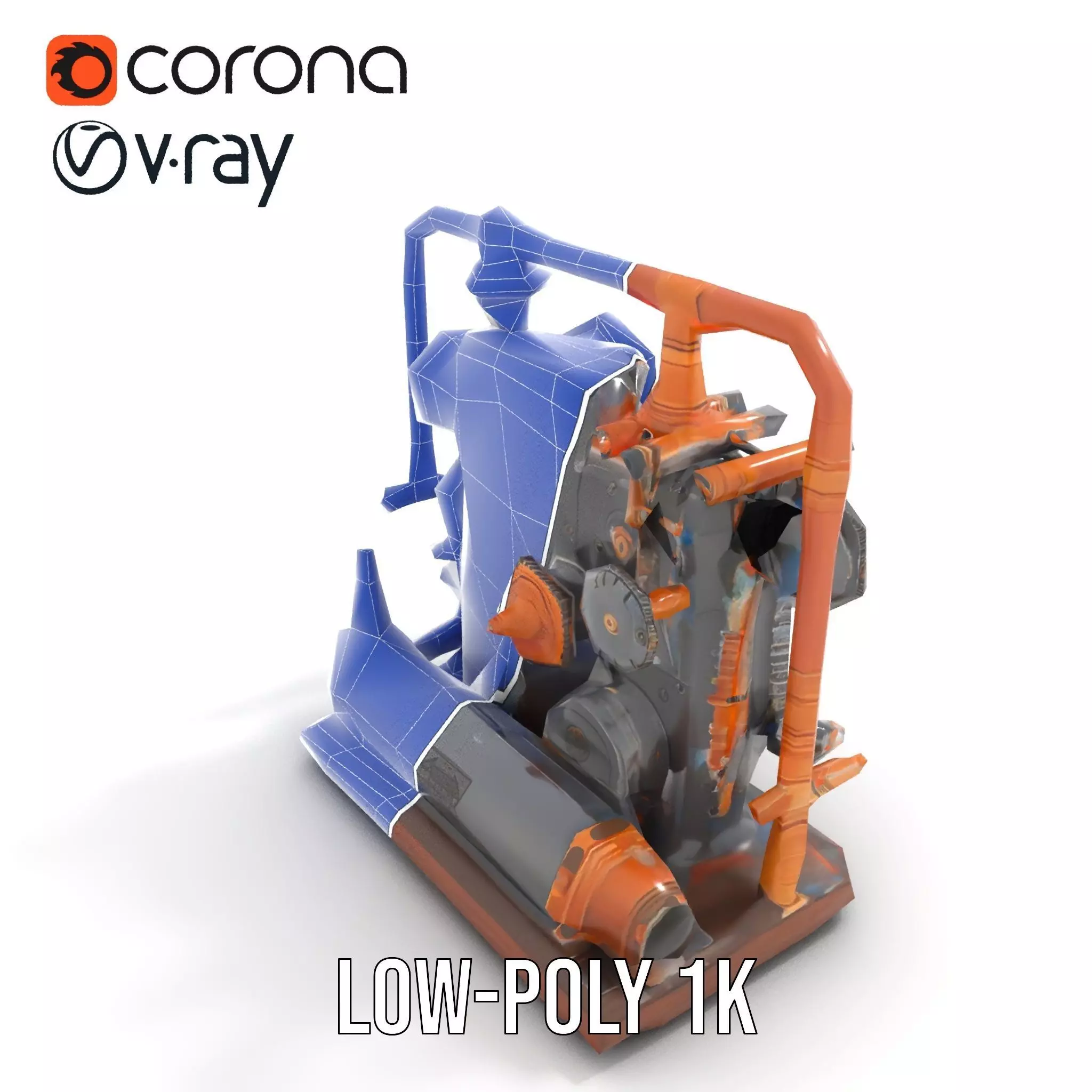 Steampunk Gear Machine model pack Low-poly 3D model_25