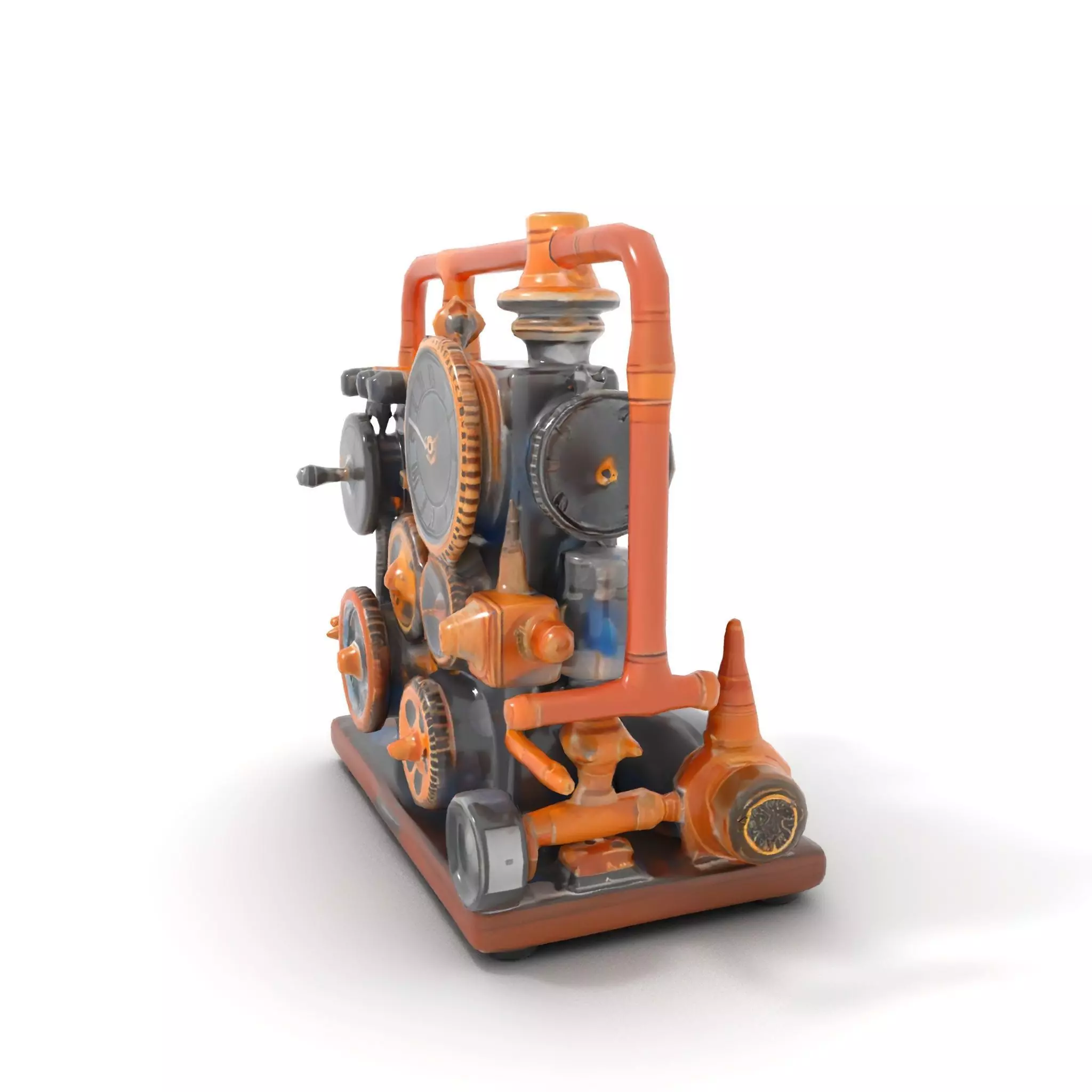 Steampunk Gear Machine model pack Low-poly 3D model_6