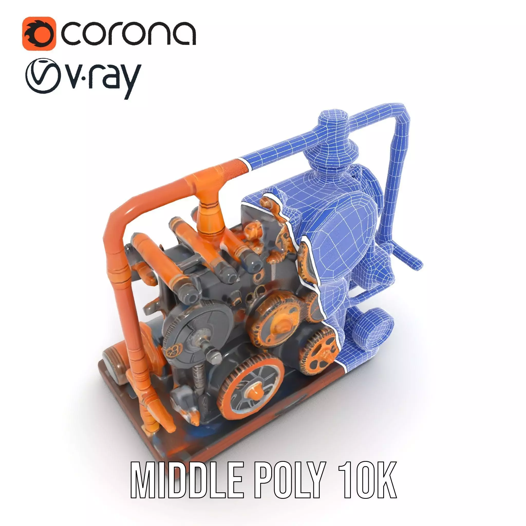 Steampunk Gear Machine model pack Low-poly 3D model_21