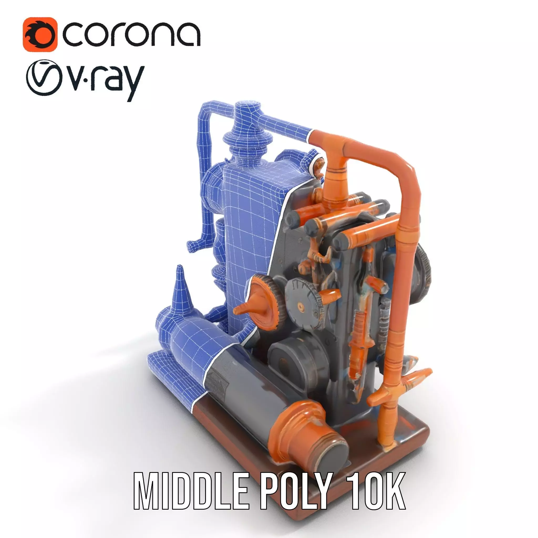 Steampunk Gear Machine model pack Low-poly 3D model_13