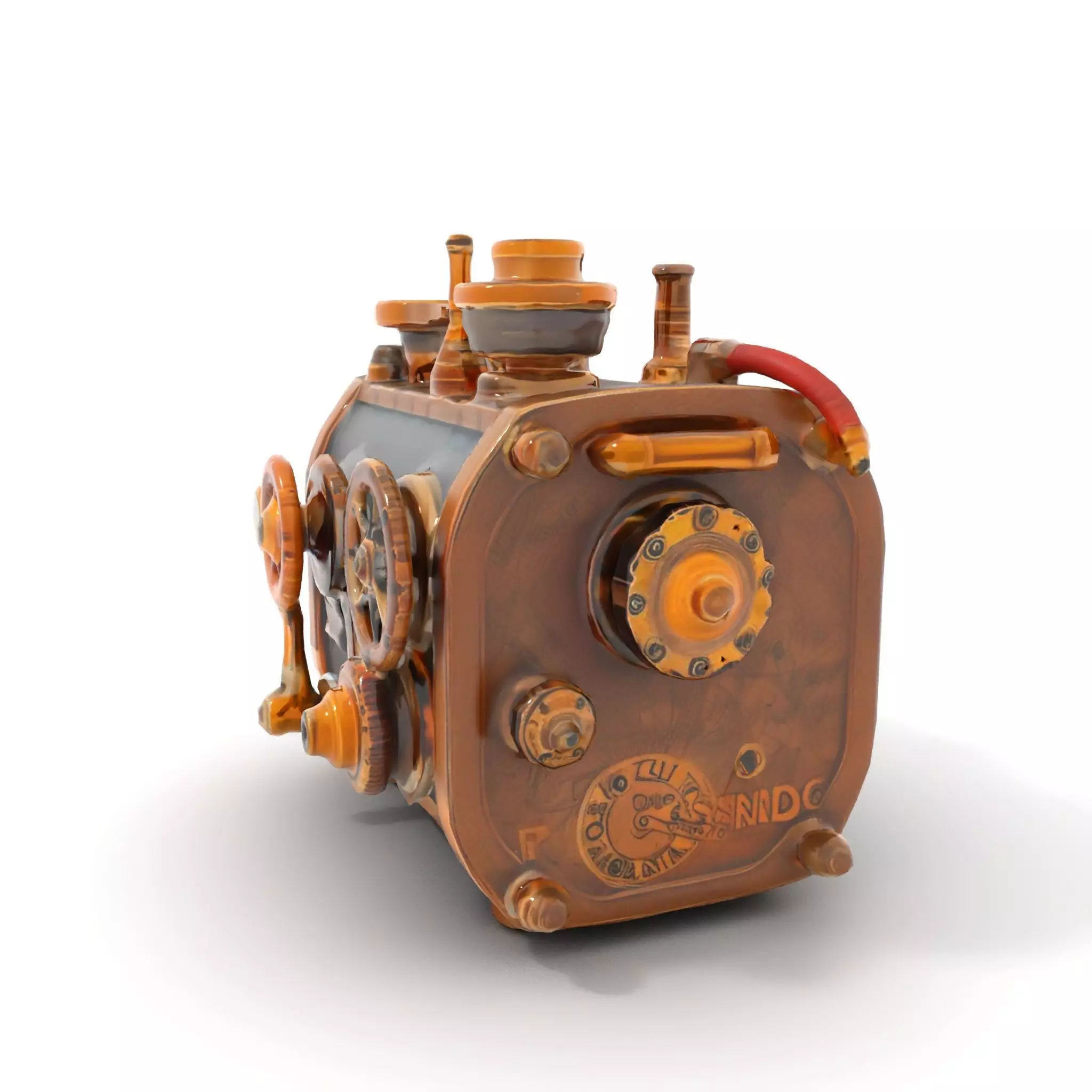 Bronze Steampunk Engine model pack Low-poly 3D model_6