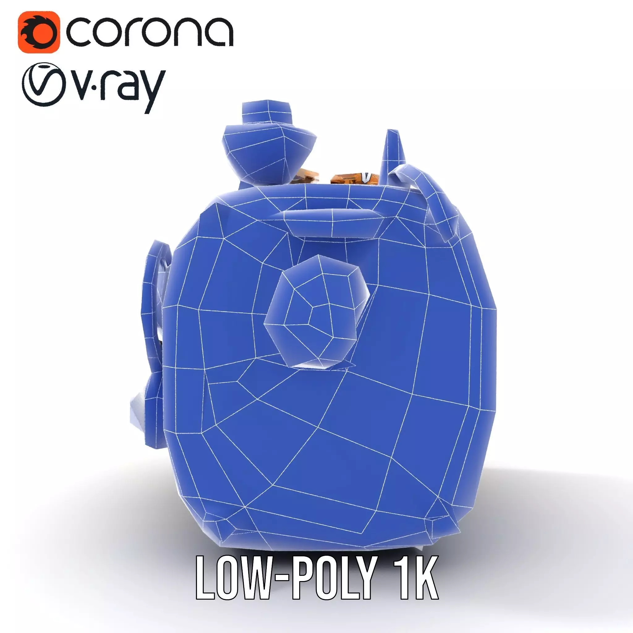 Bronze Steampunk Engine model pack Low-poly 3D model_17