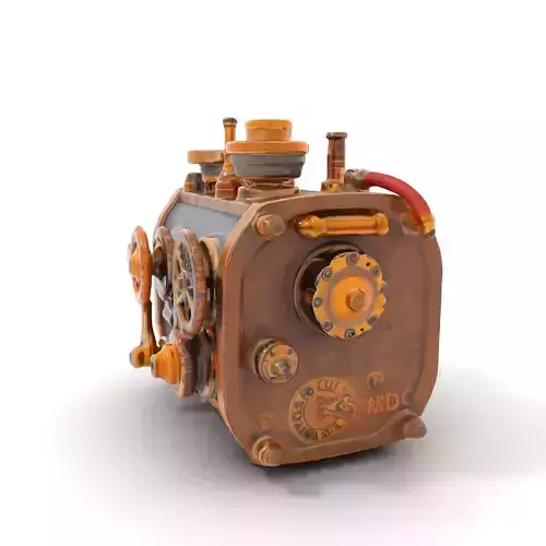 Bronze Steampunk Engine model pack Low-poly 3D model