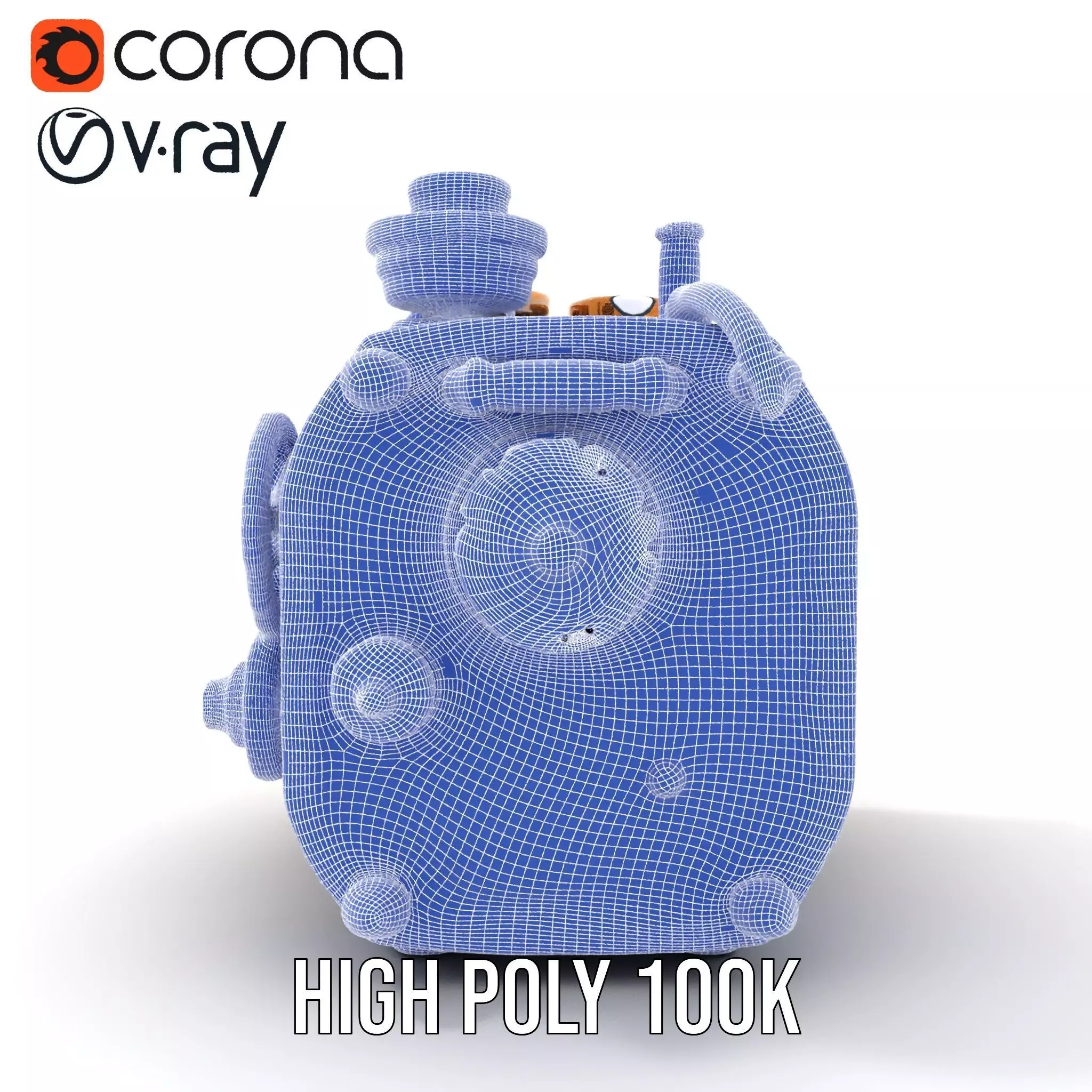 Bronze Steampunk Engine model pack Low-poly 3D model_33