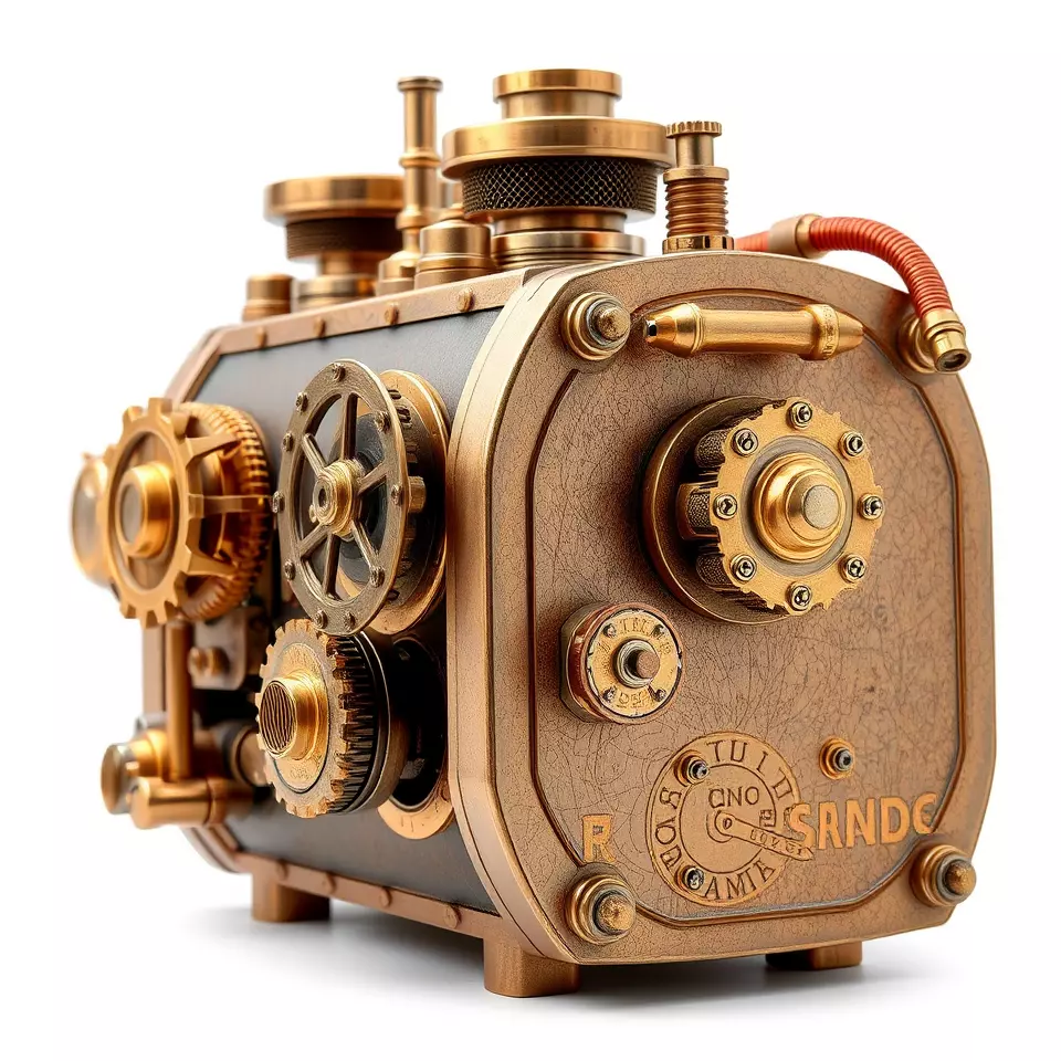 Bronze Steampunk Engine model pack Low-poly 3D model_2