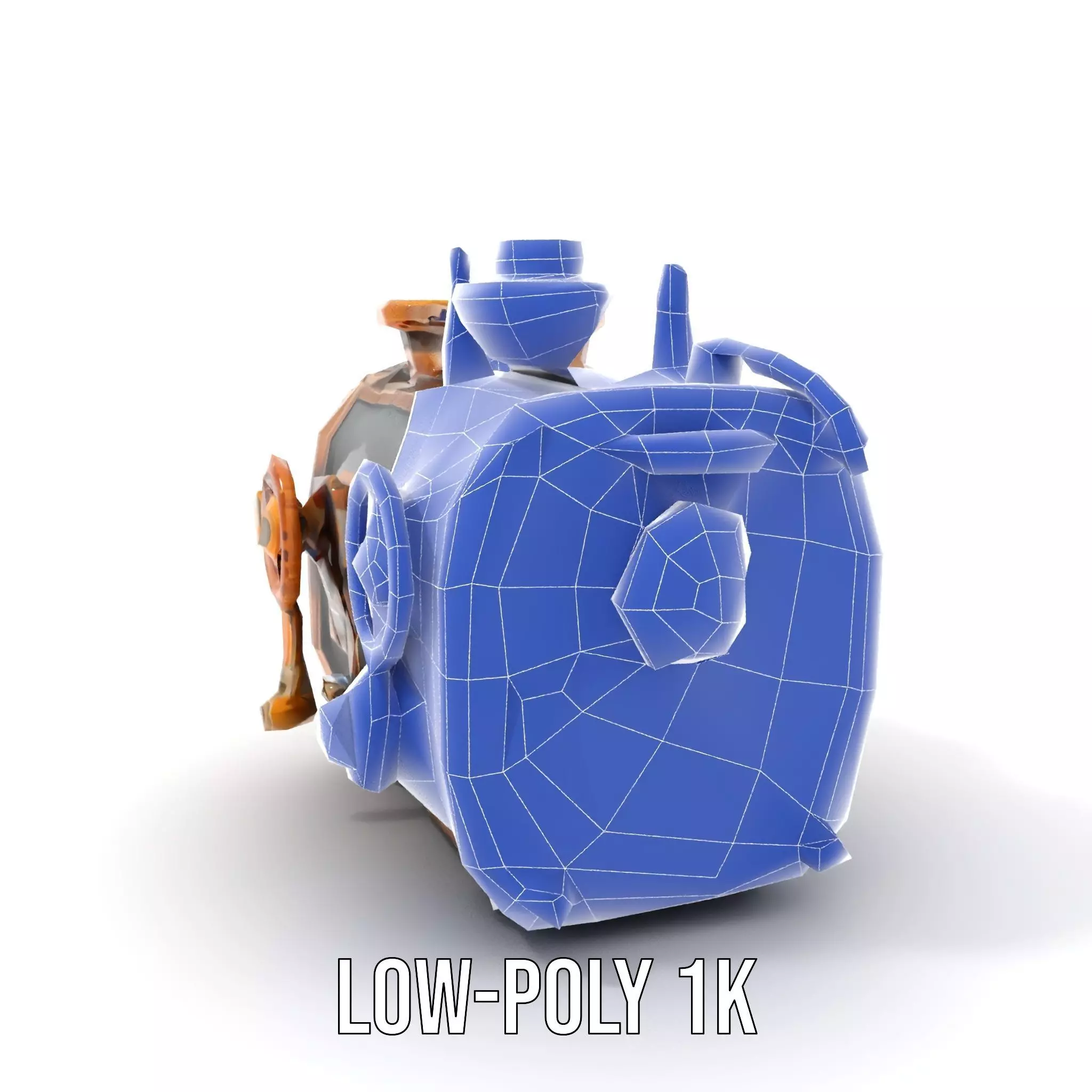 Bronze Steampunk Engine model pack Low-poly 3D model_28