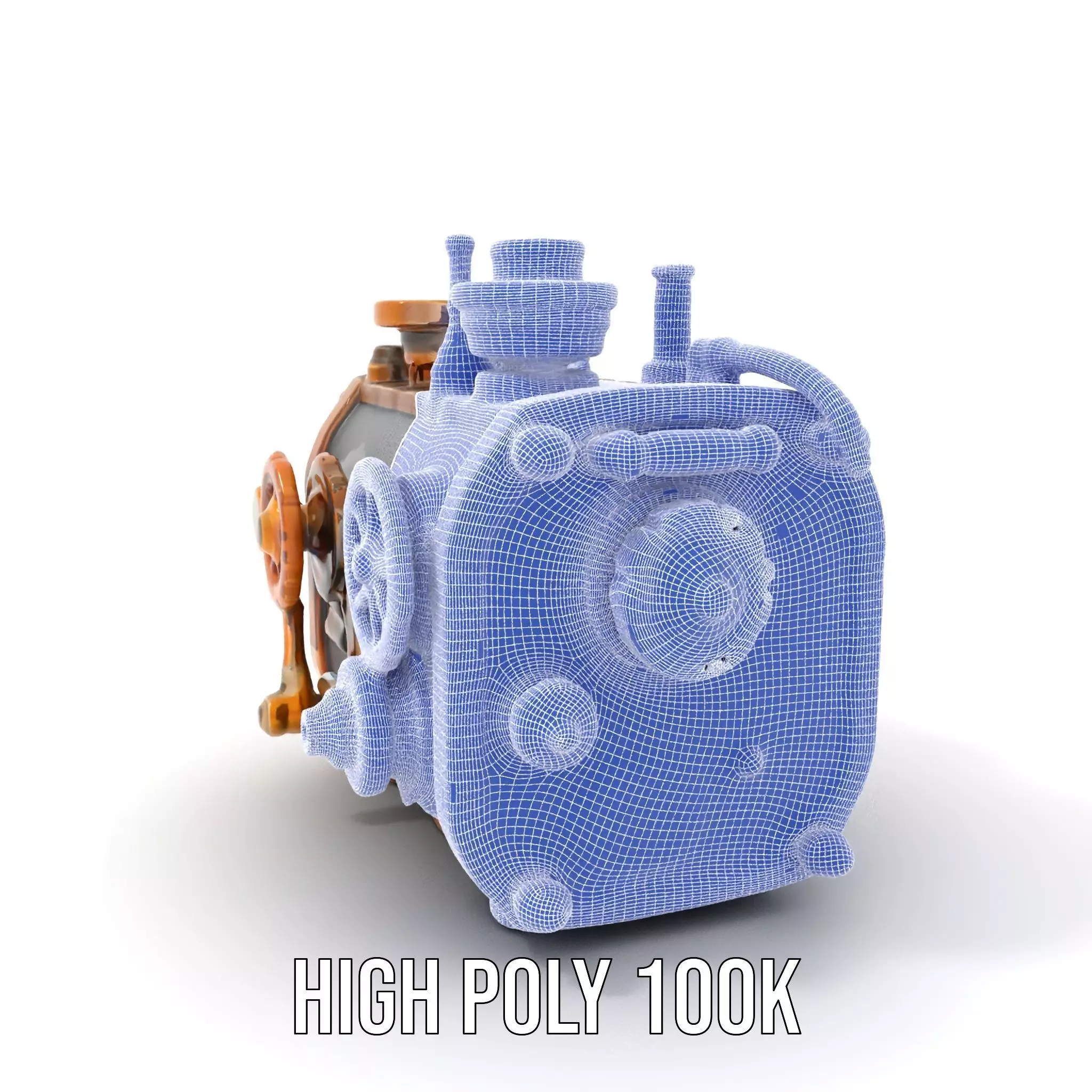 Bronze Steampunk Engine model pack Low-poly 3D model_4