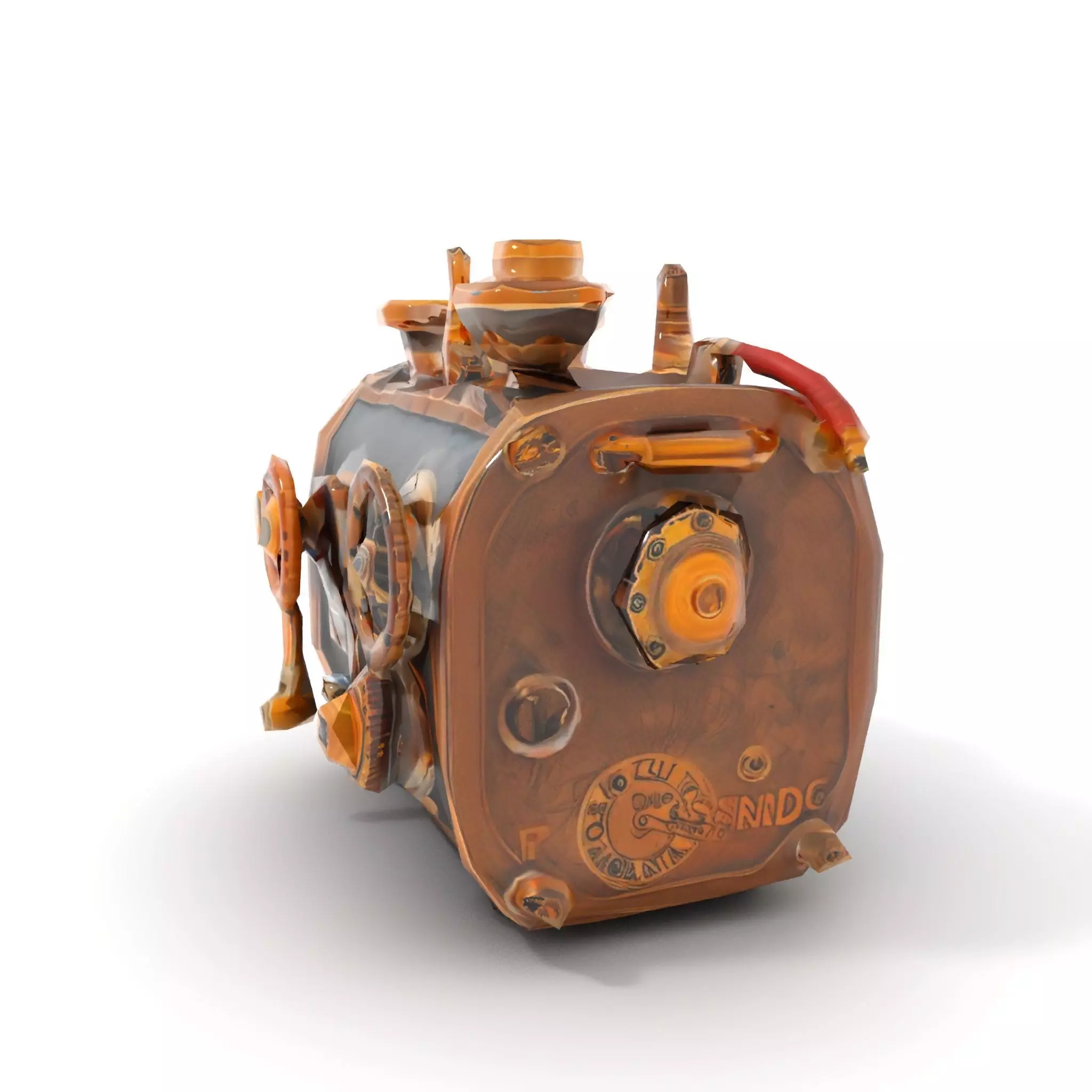 Bronze Steampunk Engine model pack Low-poly 3D model_9