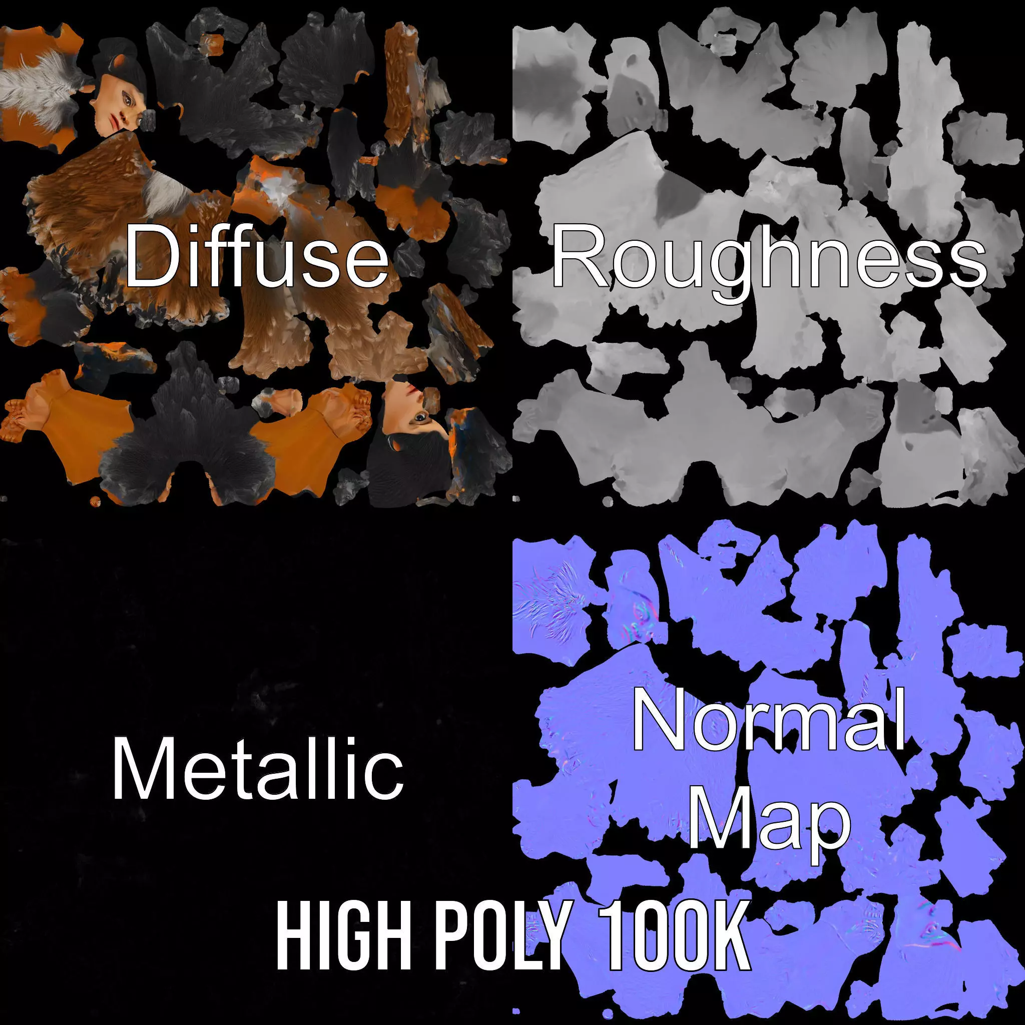 Mythical Chimera Creature model pack Low-poly 3D model_3