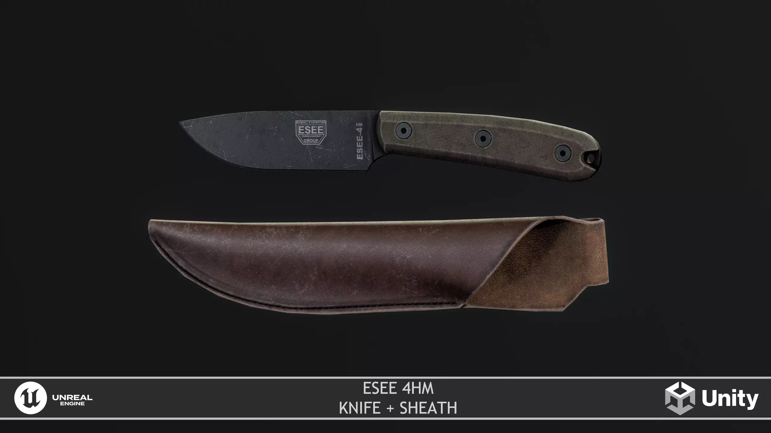 ESEE Model 4 Low-poly 3D model_0