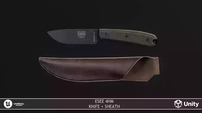 ESEE Model 4 Low-poly 3D model ESEE Model 4 Low-poly 3D model
