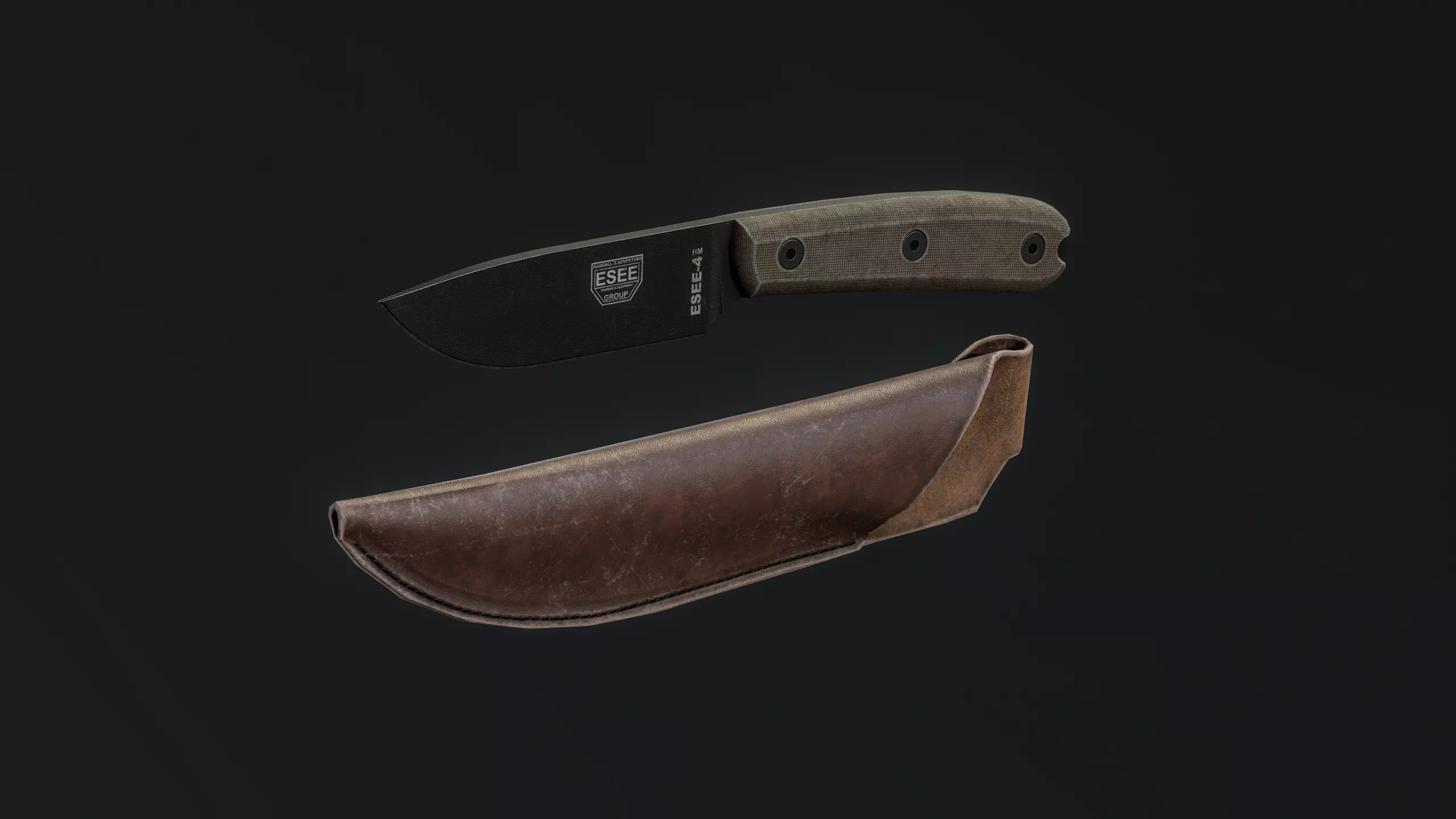 ESEE Model 4 Low-poly 3D model_5