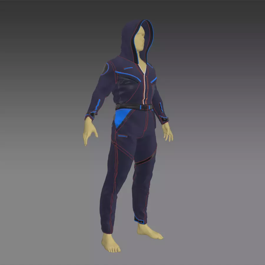 outfit- scifi Low-poly 3D model_2