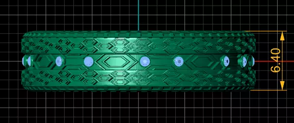 Regal Hexa Pattern Band 3D print model_4
