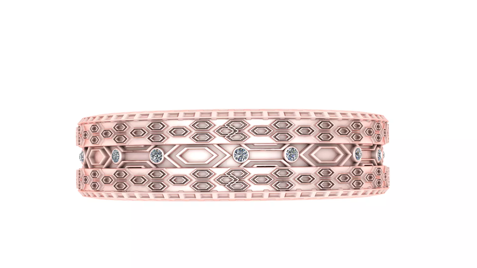 Regal Hexa Pattern Band 3D print model_2