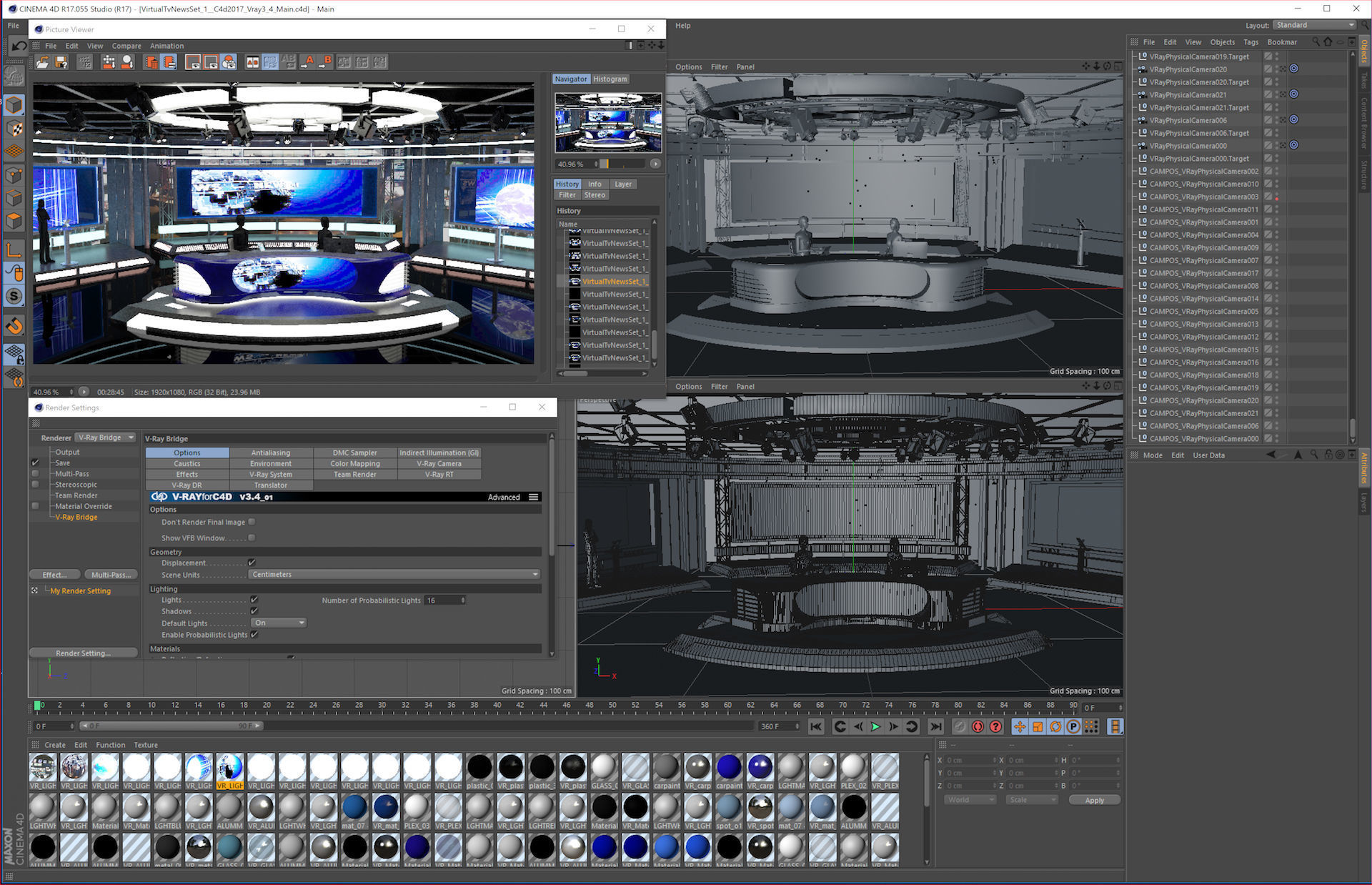 Virtual TV Studio News Set 1 3D model_18
