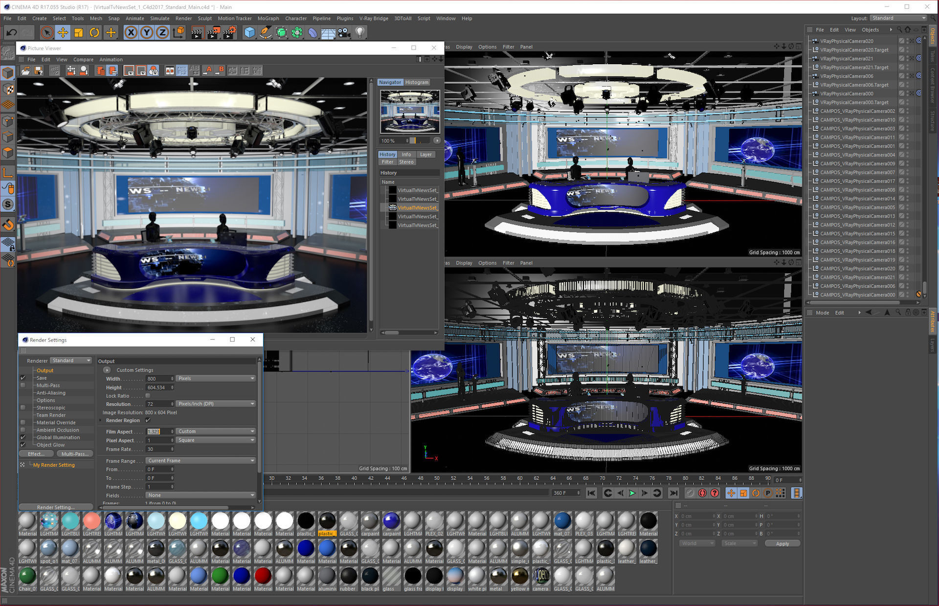 Virtual TV Studio News Set 1 3D model_17