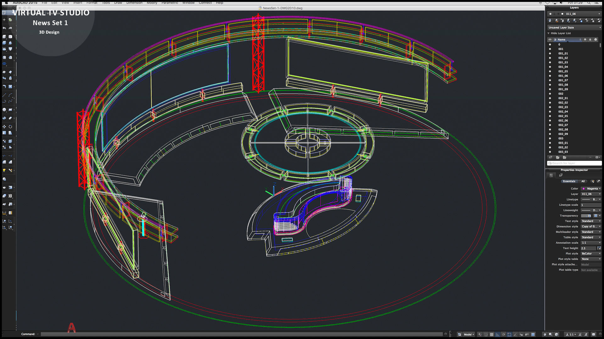 Virtual TV Studio News Set 1 3D model_19