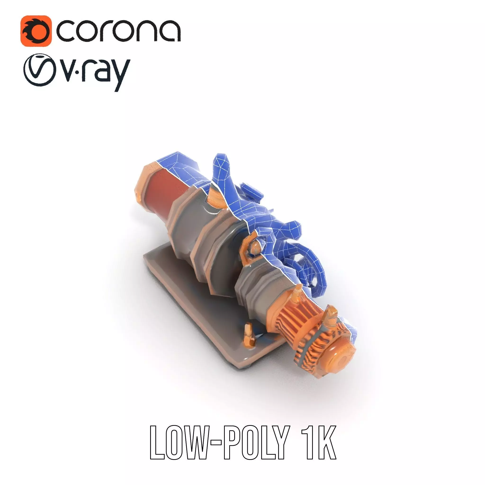 Steampunk Engine model pack Low-poly 3D model_17