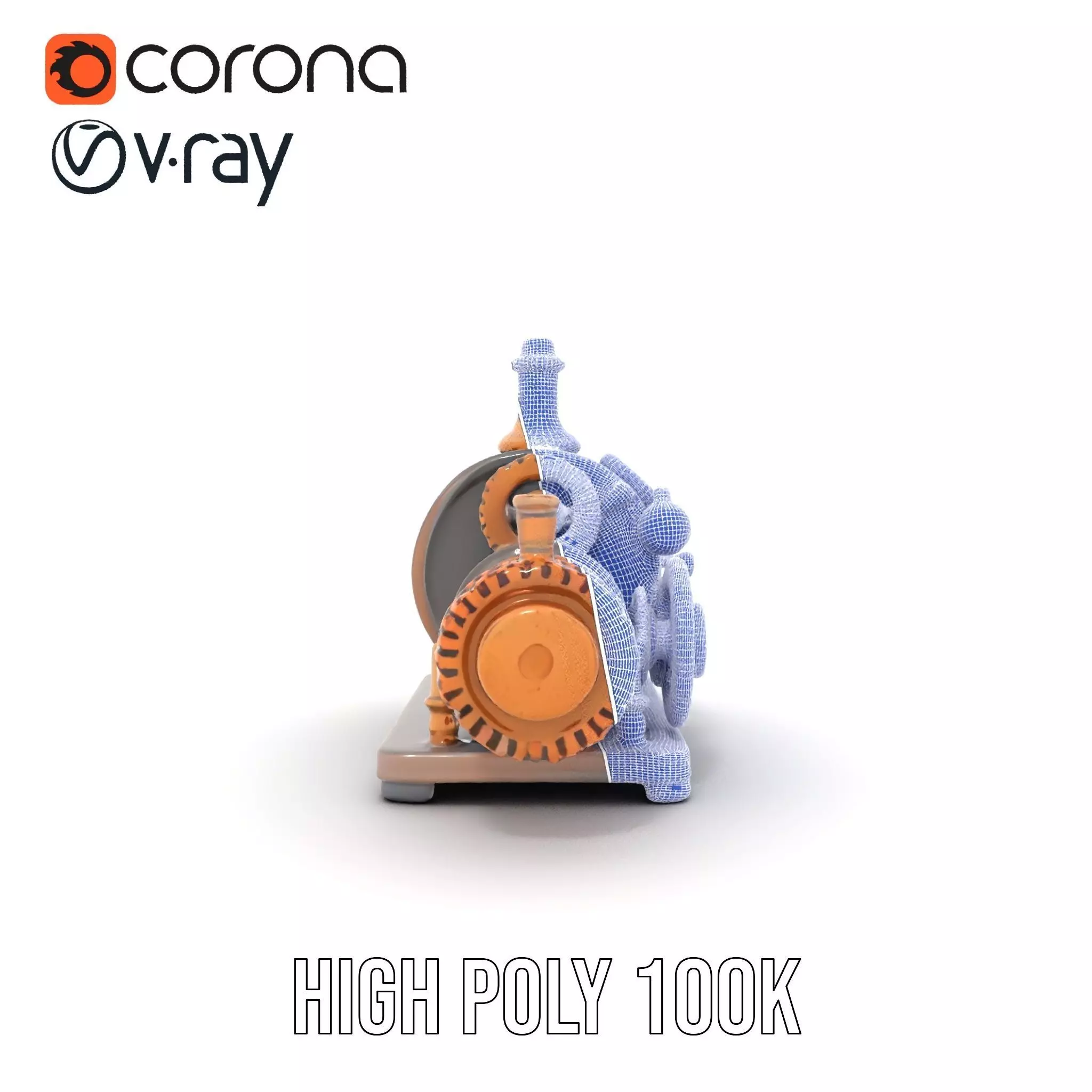 Steampunk Engine model pack Low-poly 3D model_33