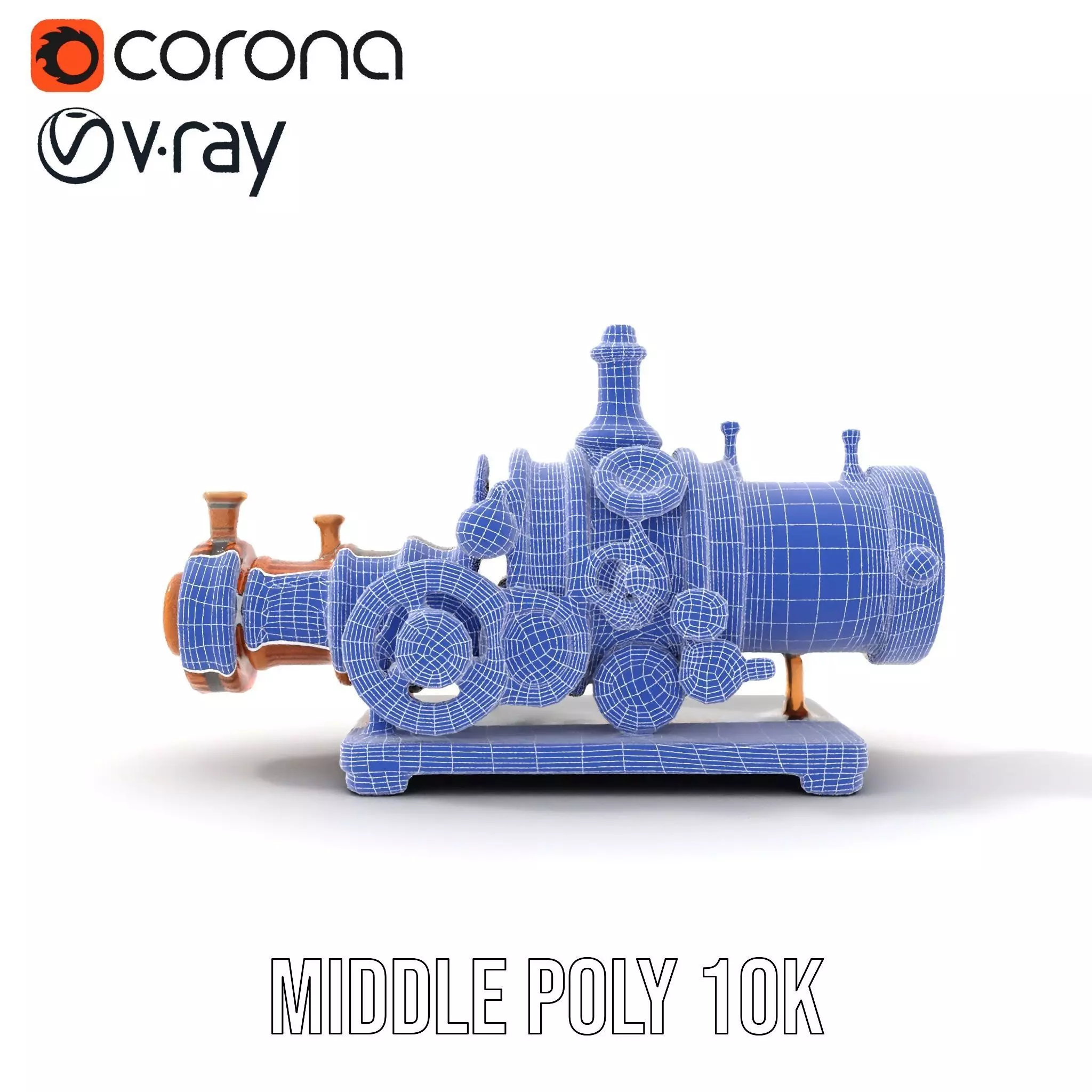 Steampunk Engine model pack Low-poly 3D model_29