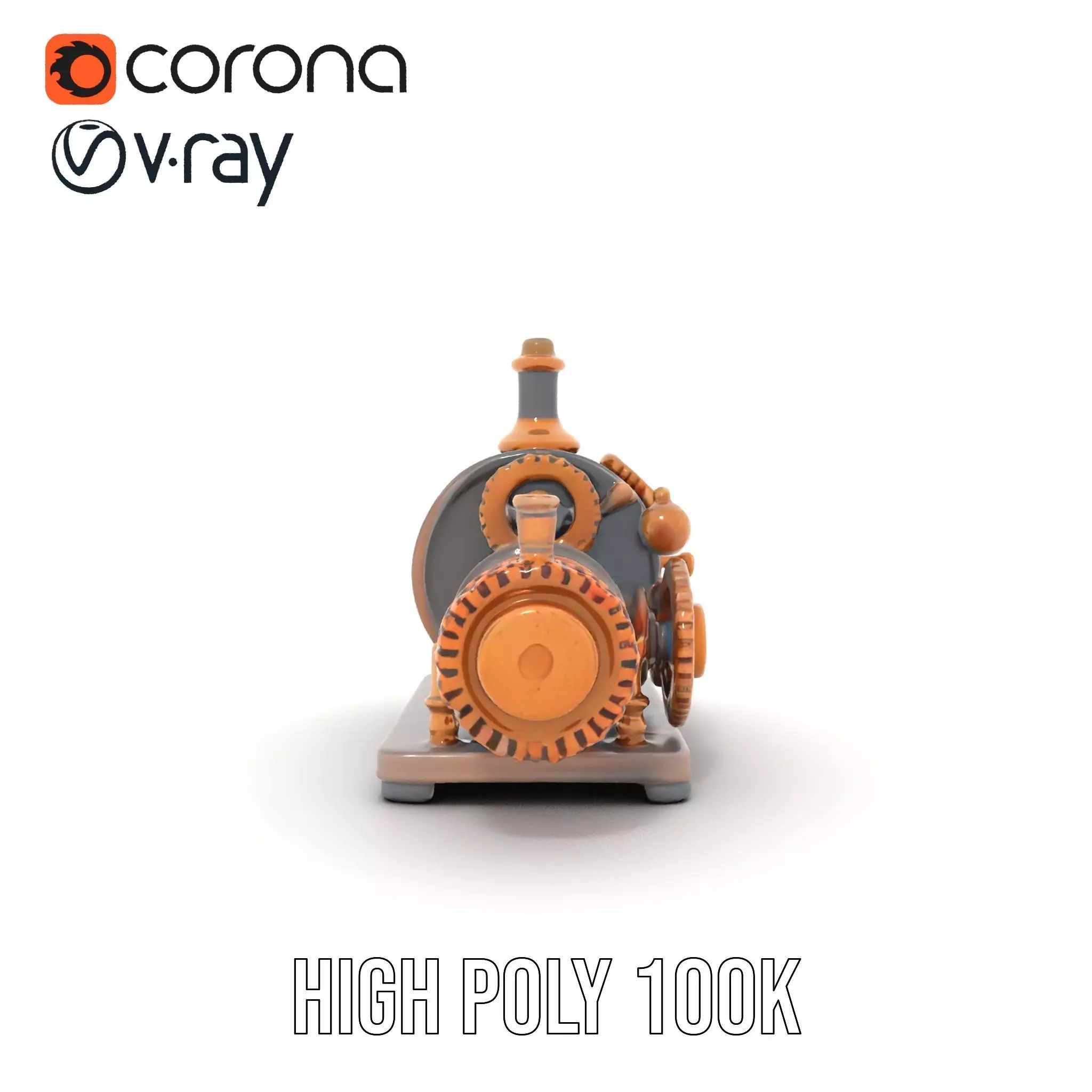 Steampunk Engine model pack Low-poly 3D model_15