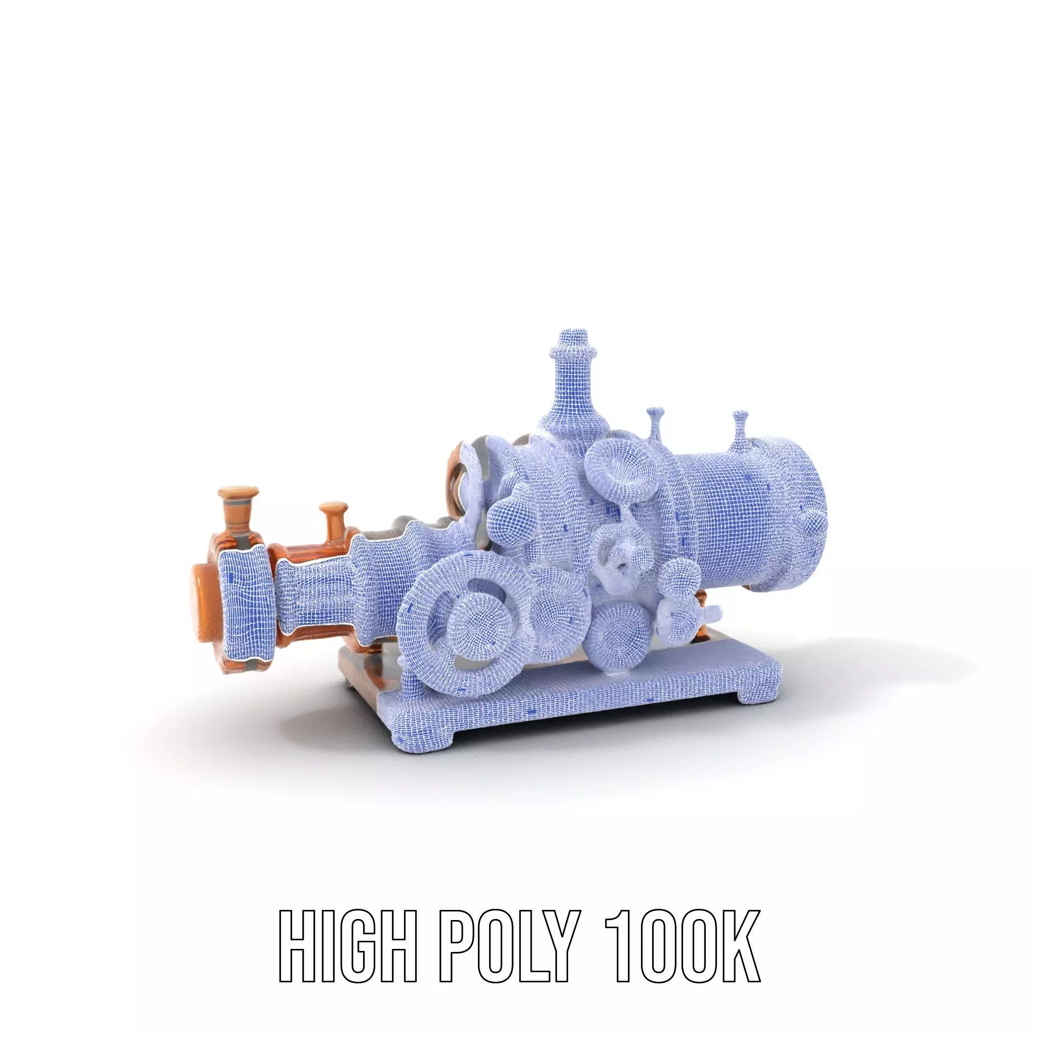 Steampunk Engine model pack Low-poly 3D model_4