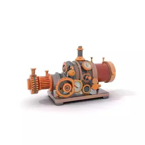 Steampunk Engine model pack Low-poly 3D model