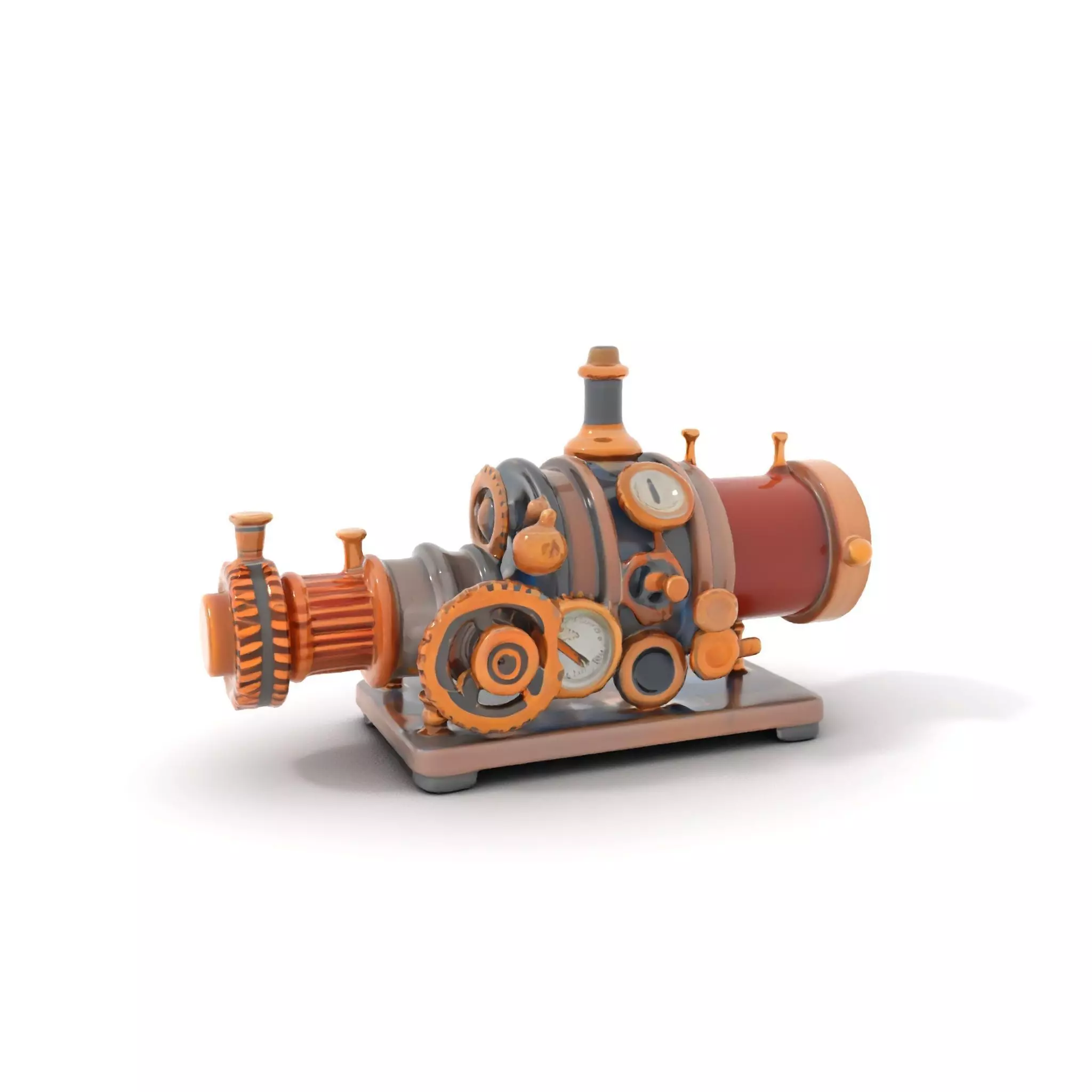 Steampunk Engine model pack Low-poly 3D model_0