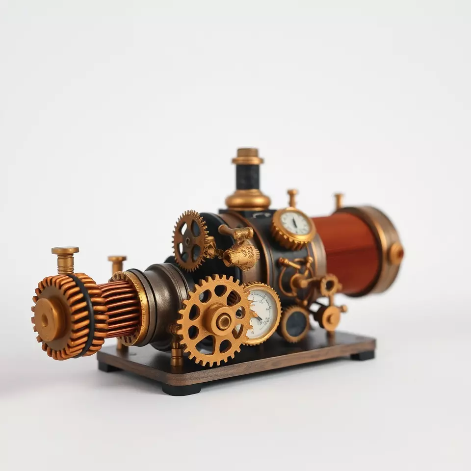 Steampunk Engine model pack Low-poly 3D model_2