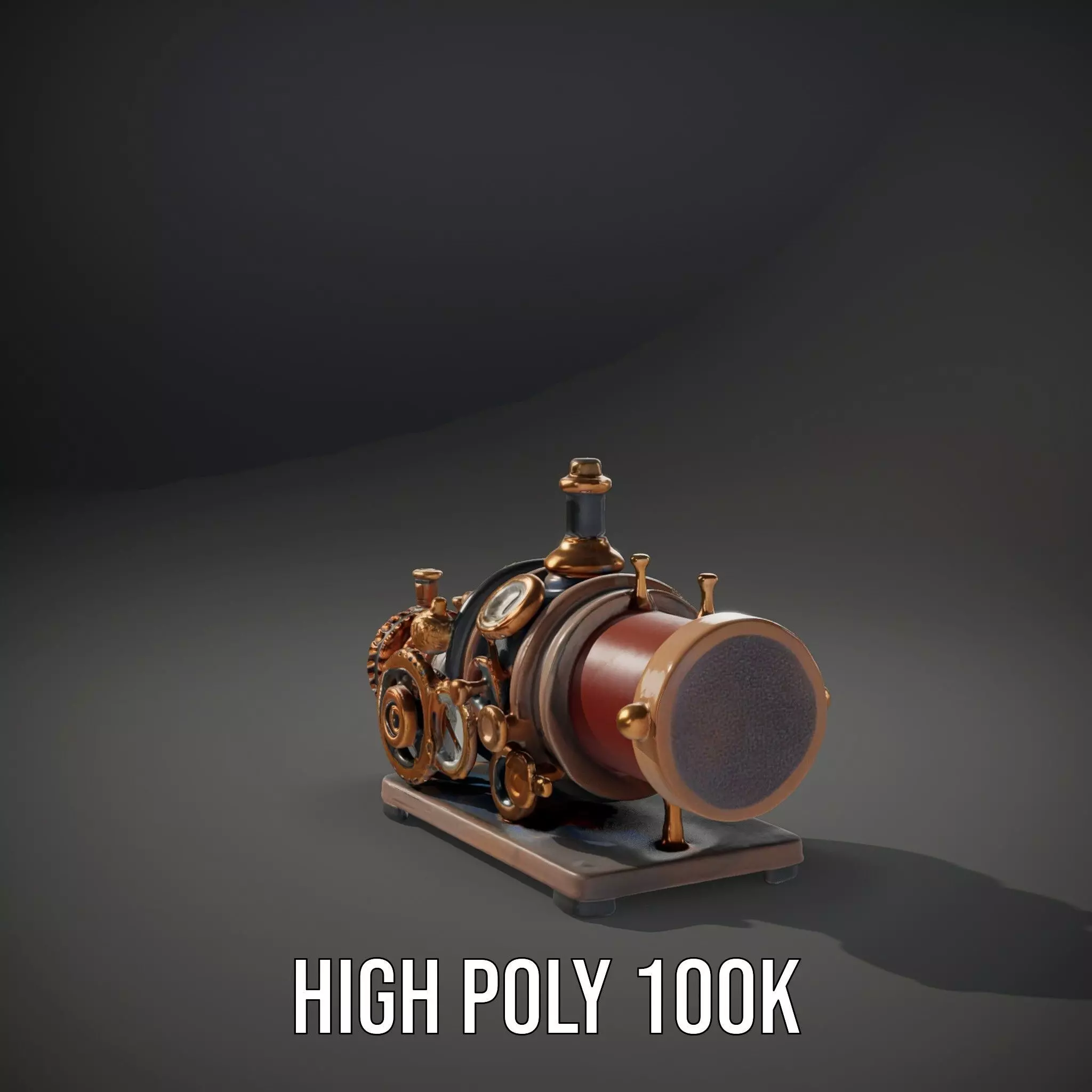 Steampunk Engine model pack Low-poly 3D model_10