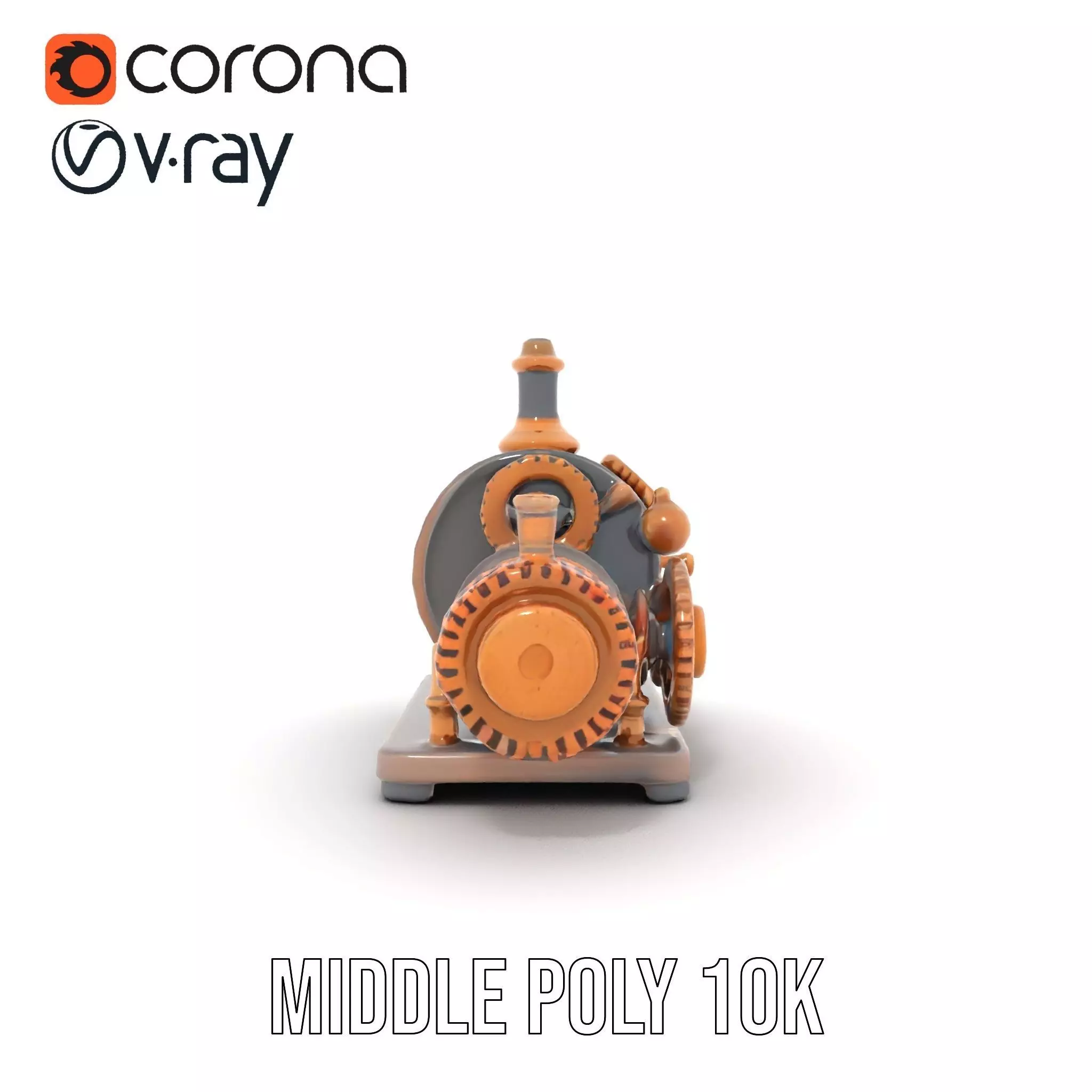 Steampunk Engine model pack Low-poly 3D model_16