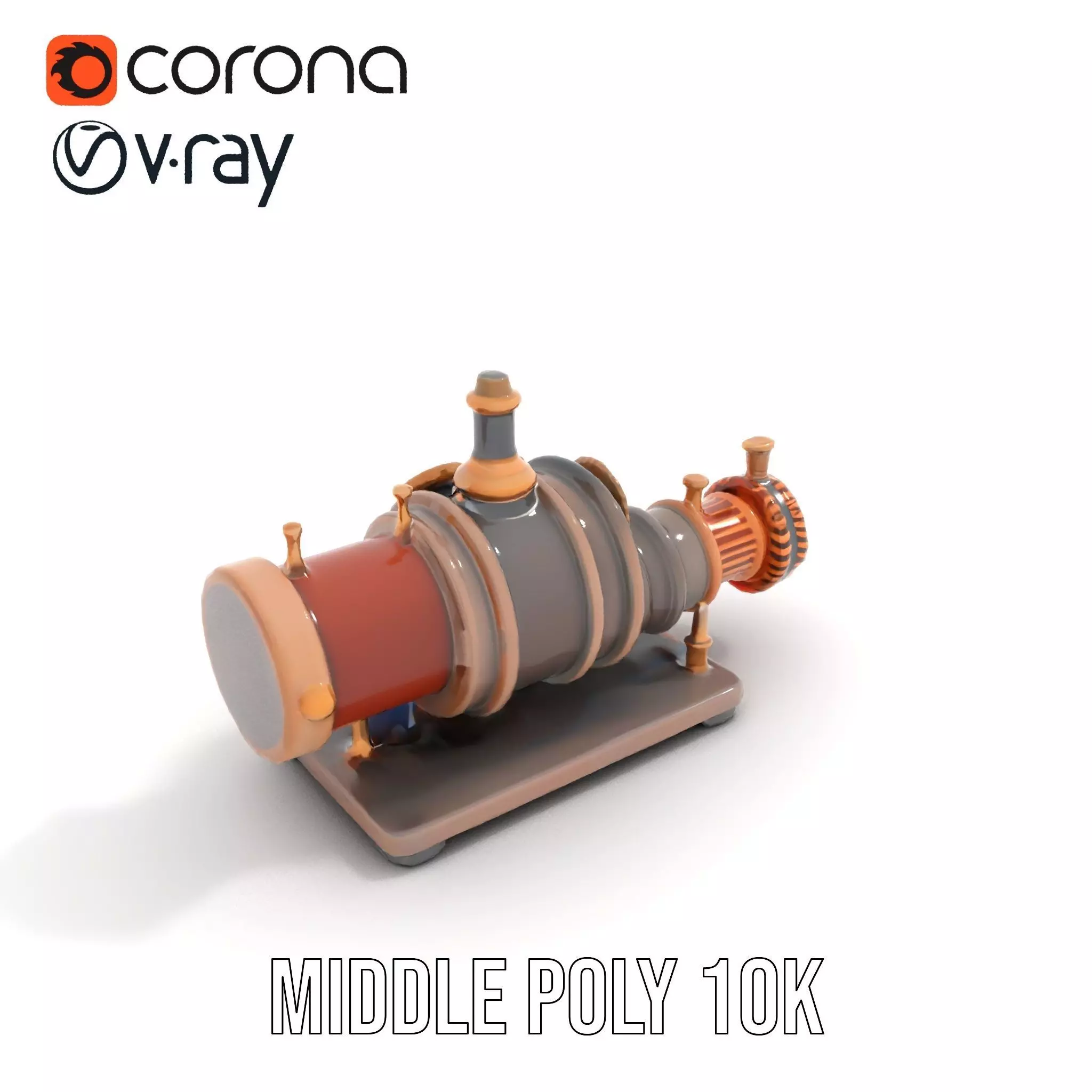 Steampunk Engine model pack Low-poly 3D model_6