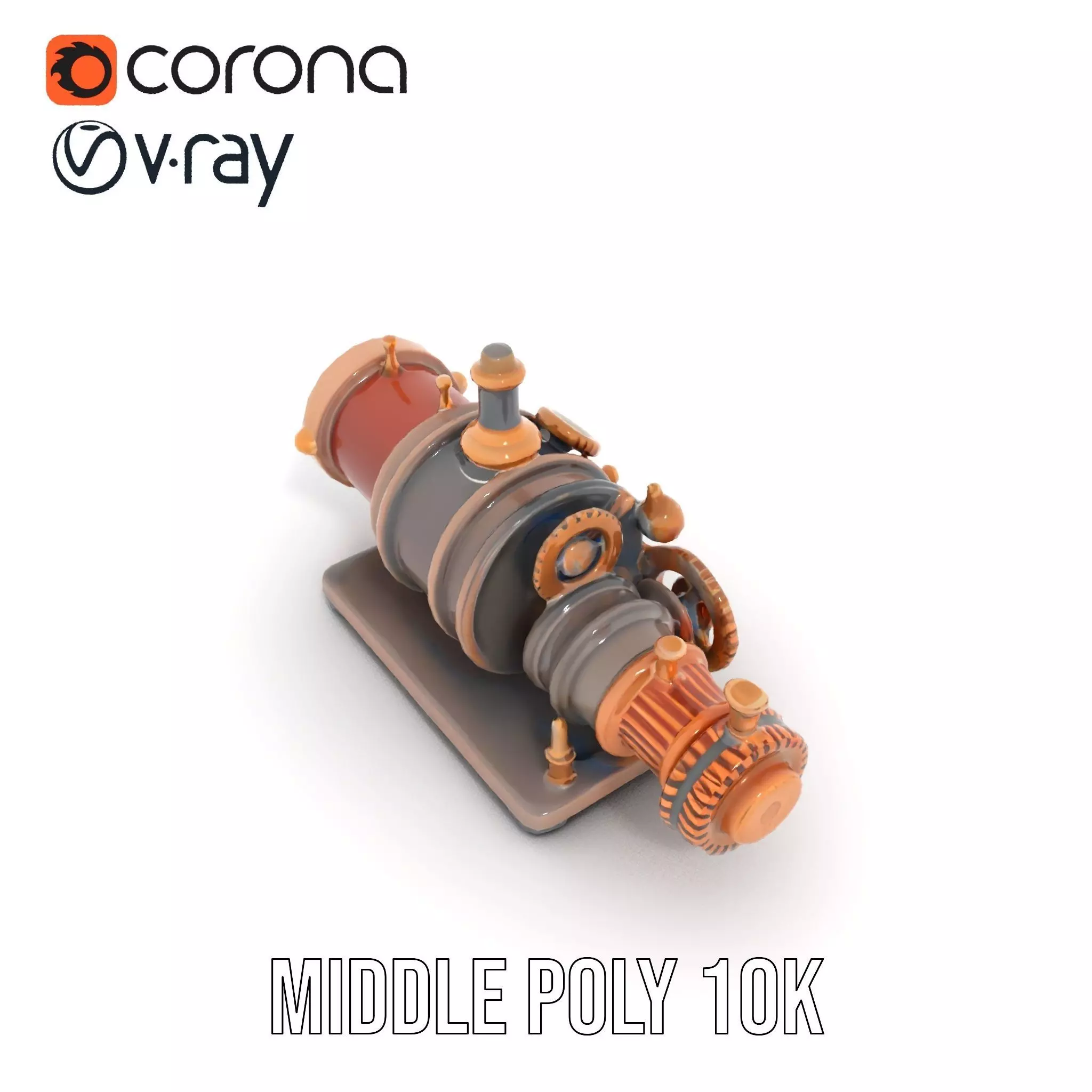 Steampunk Engine model pack Low-poly 3D model_13