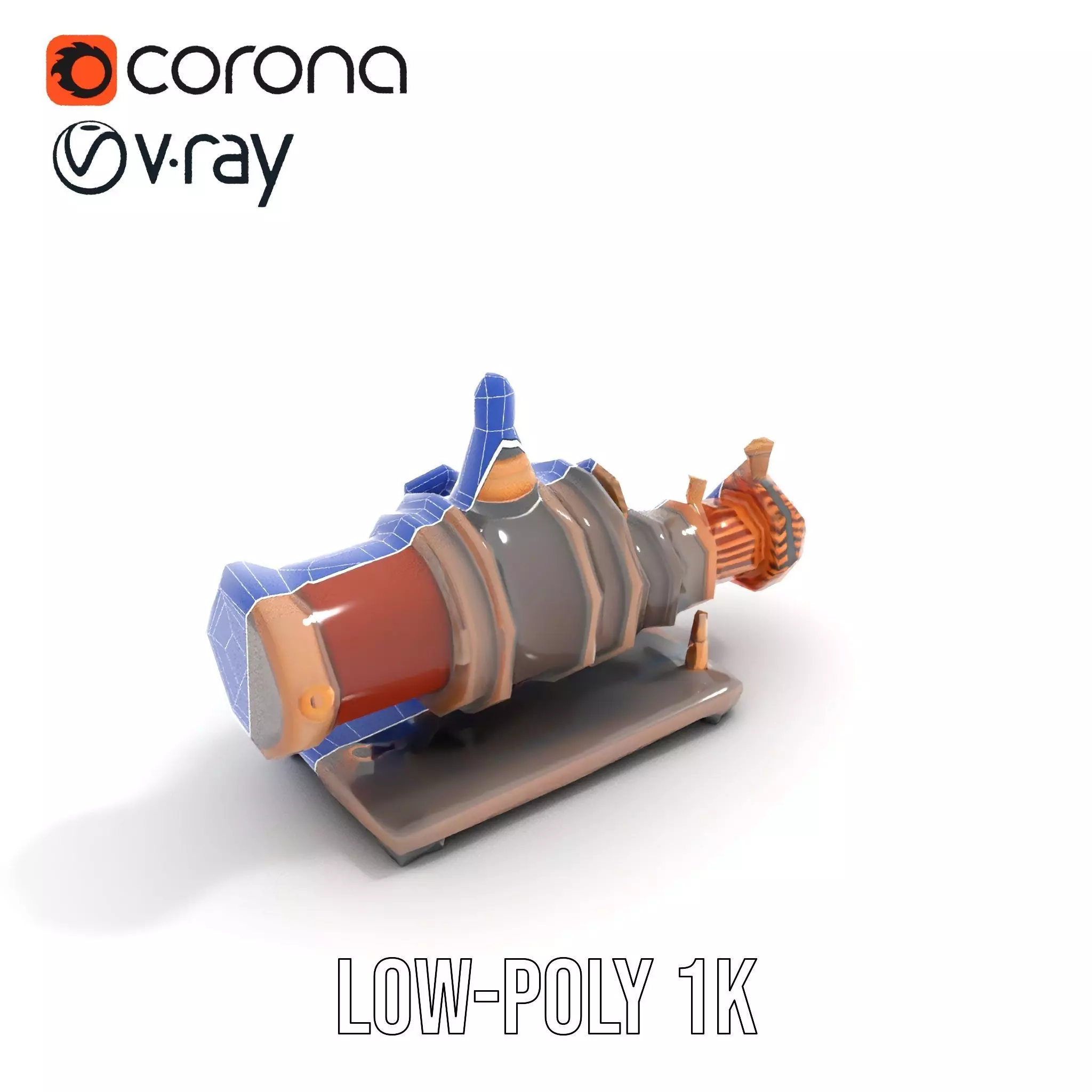 Steampunk Engine model pack Low-poly 3D model_9