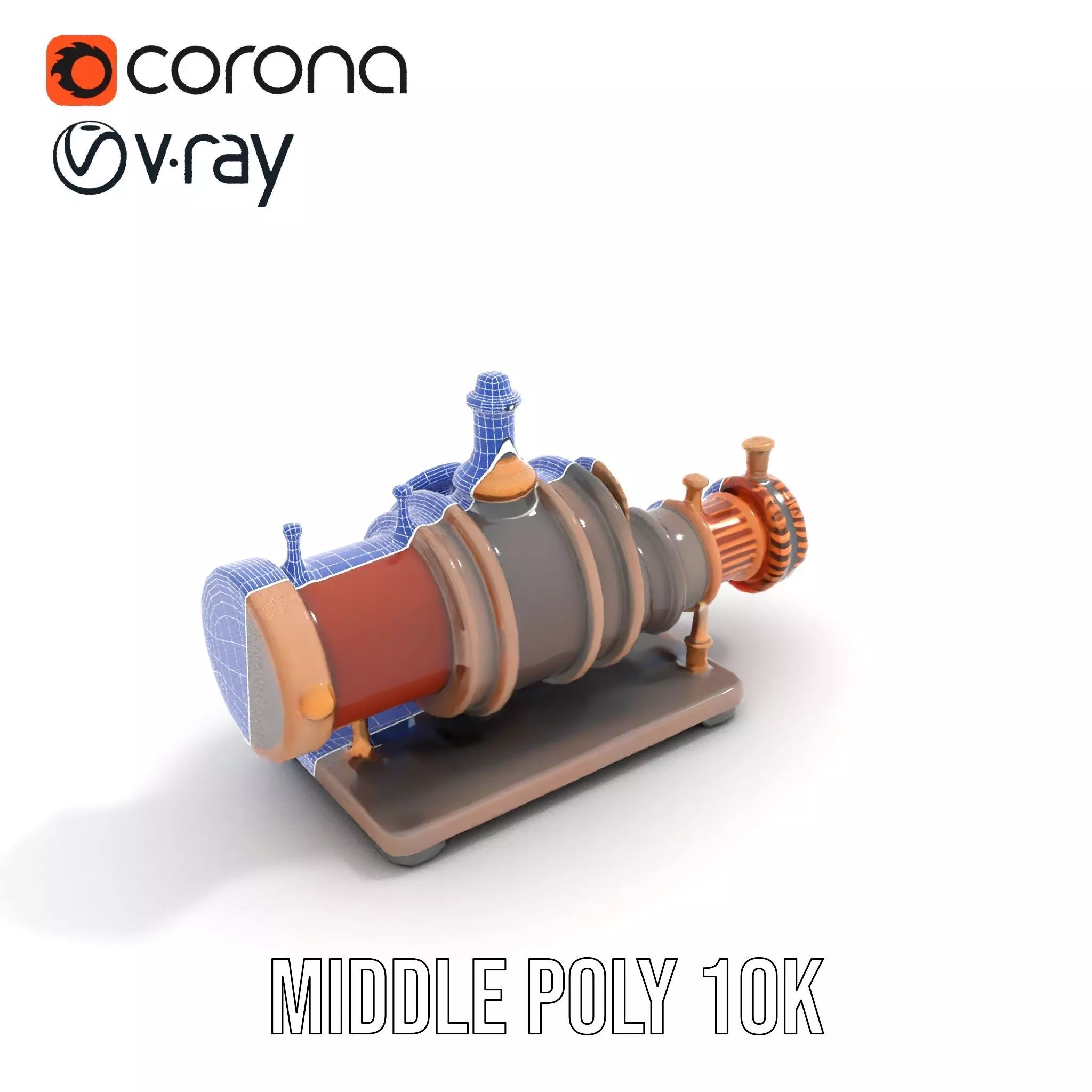 Steampunk Engine model pack Low-poly 3D model_21