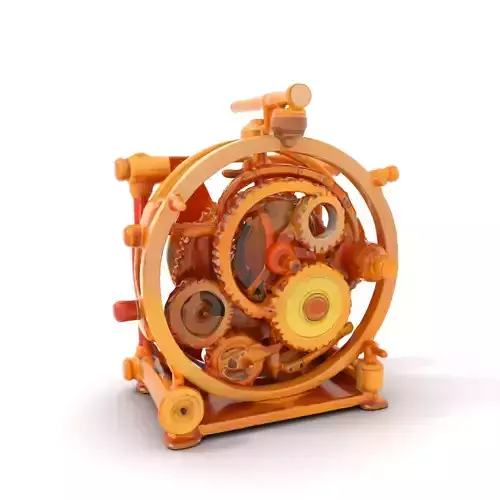 Intricate Brass Gear model pack Low-poly 3D model