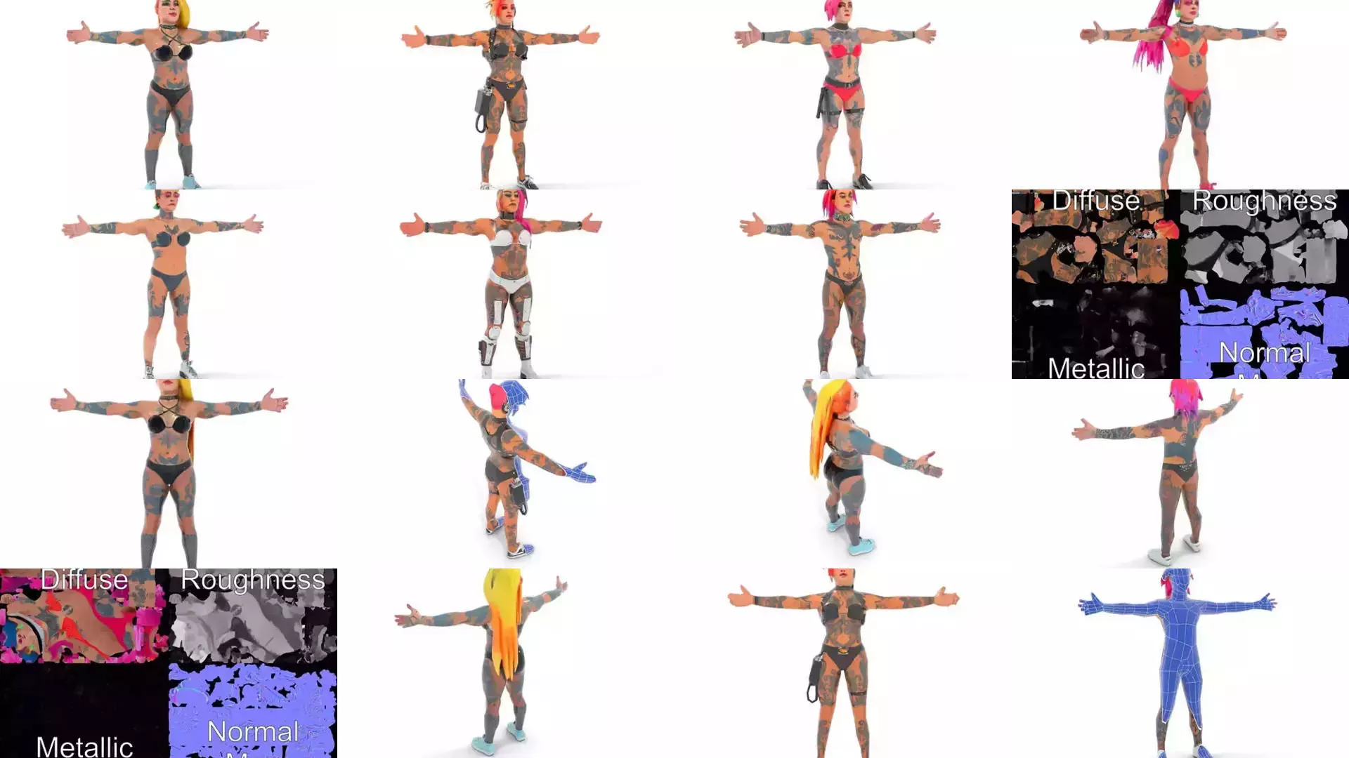 Cyberpunk Character Models Pack 3D Model Collection_24