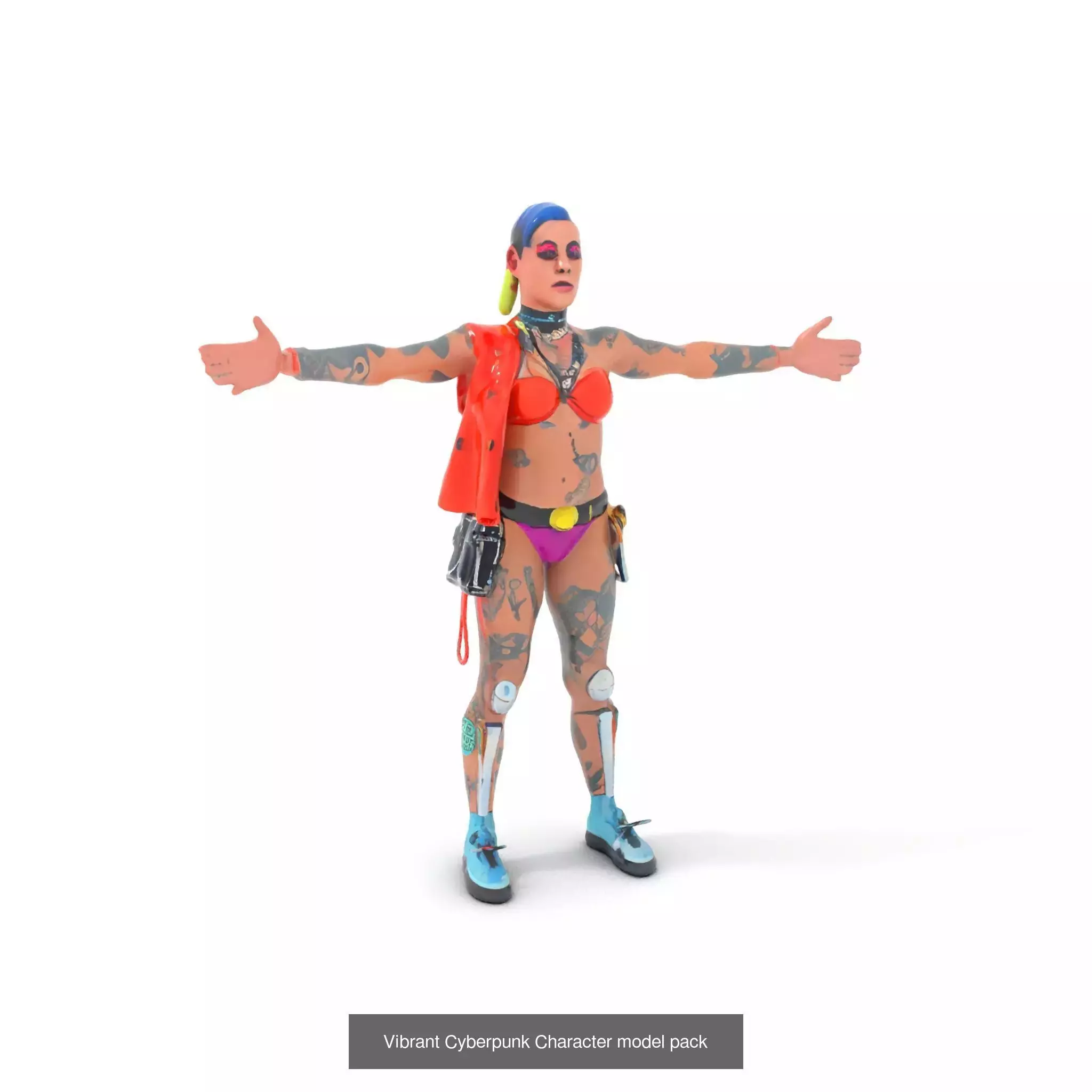 Cyberpunk Character Models Pack 3D Model Collection_38